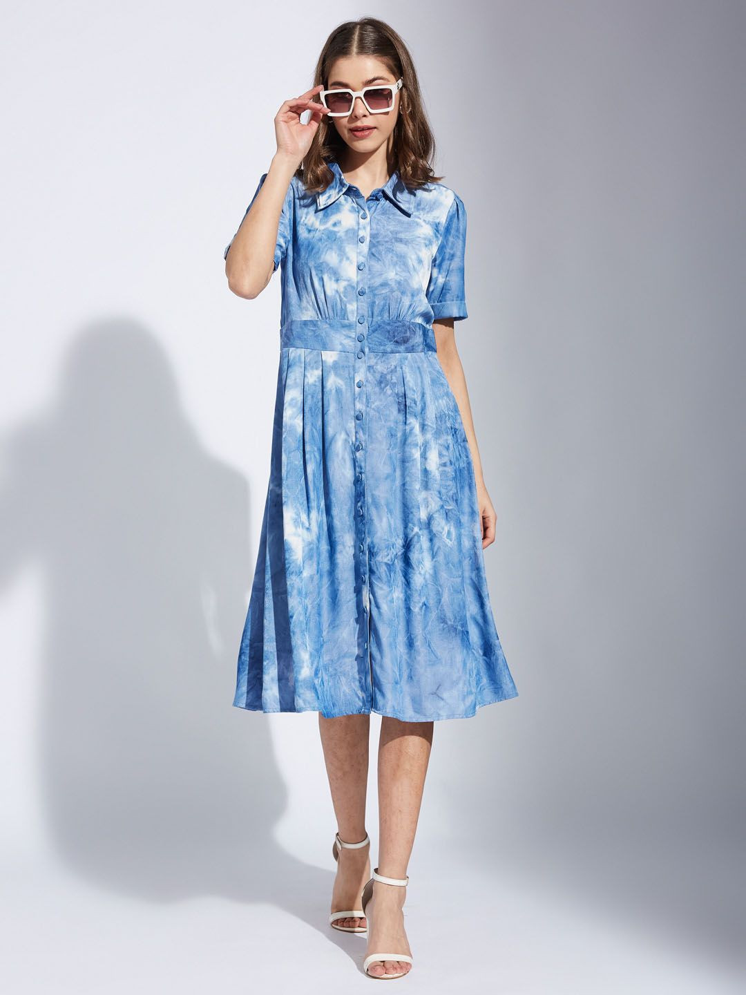 Latin Quarters Tie and Dye Shirt Midi Dress