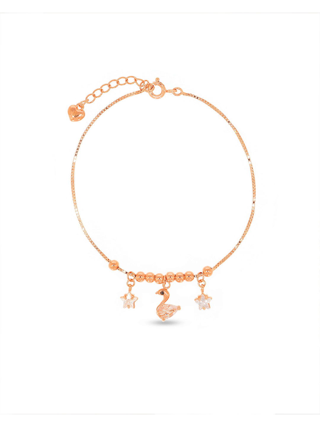 BHIMA 925 Sterling Silver Designer Silver Rose Gold Polish Bracelet