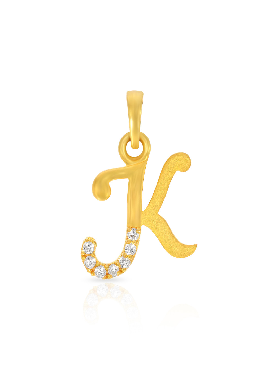 BHIMA 22K BIS Hallmark 916 Purity Yellow Gold Alphabet K Pendant