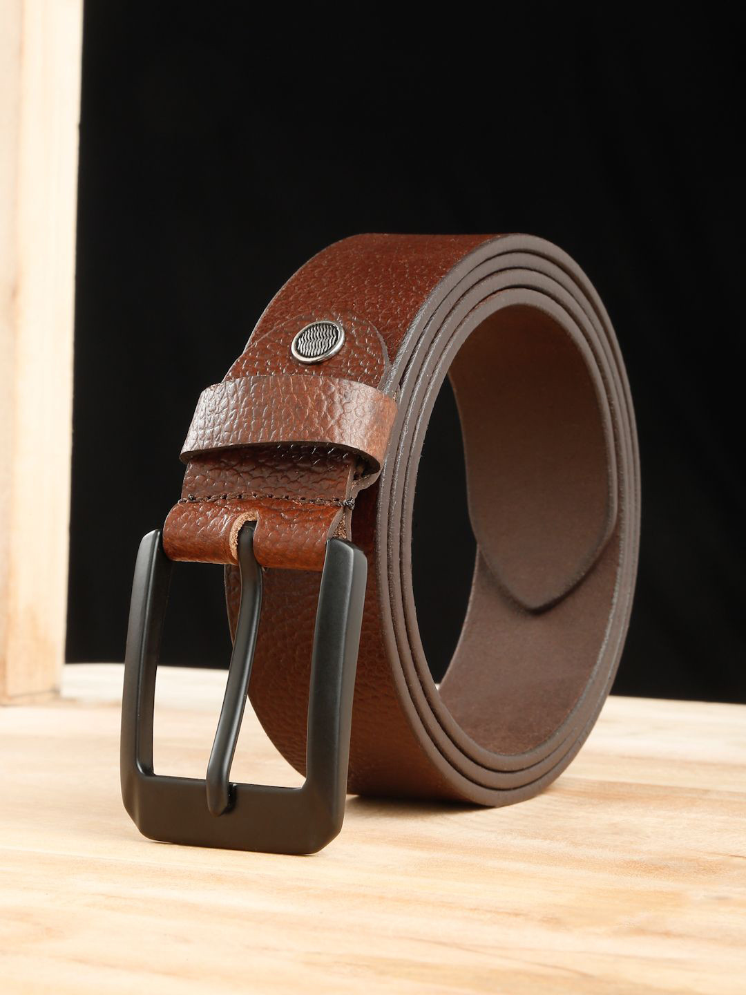 Teakwood Leathers Men Textured Leather Belt