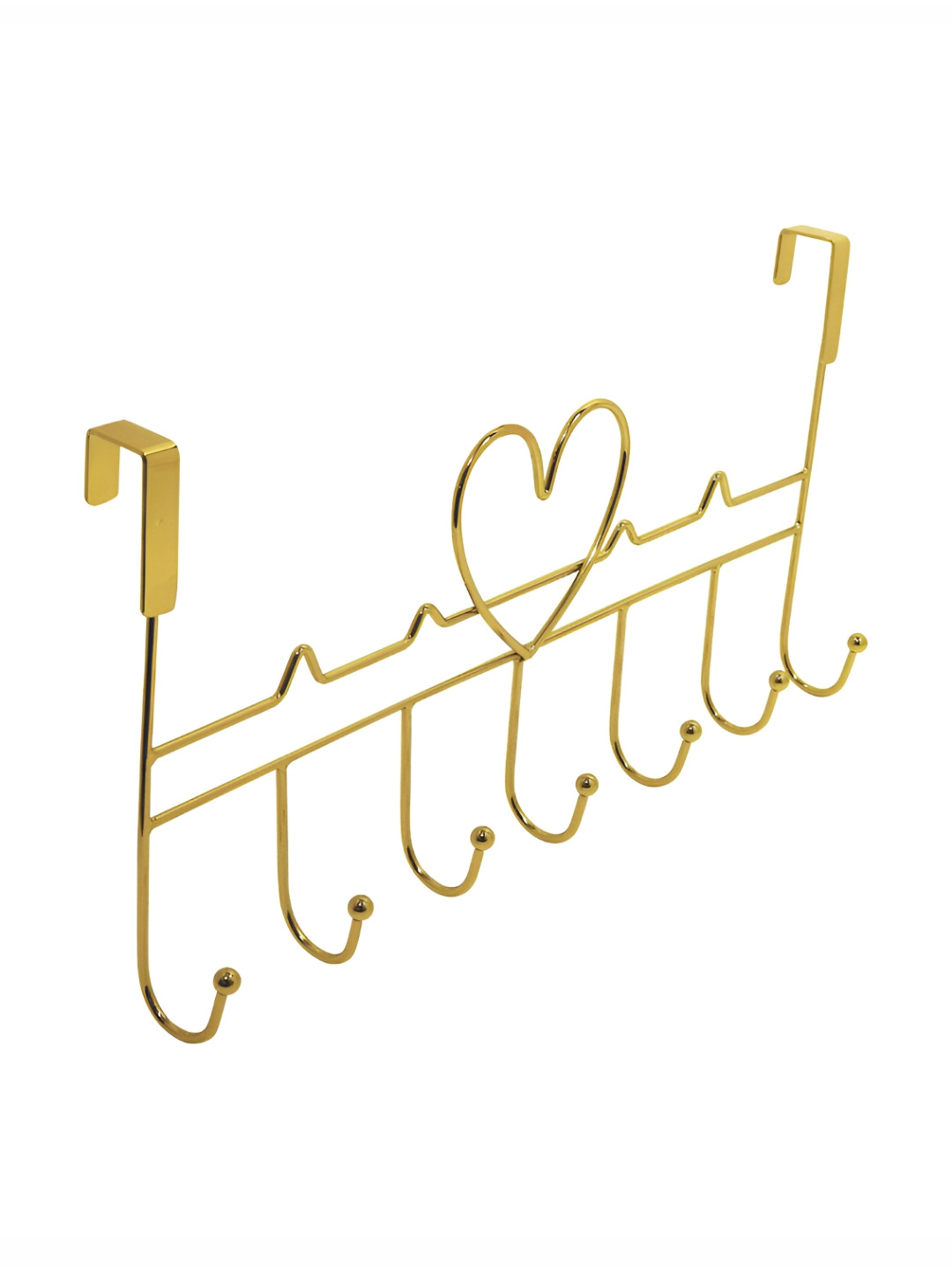 Metalsmith Gold-Toned Stainless Steel Glossy 7 Hooks Wall Mounted Wall Hook