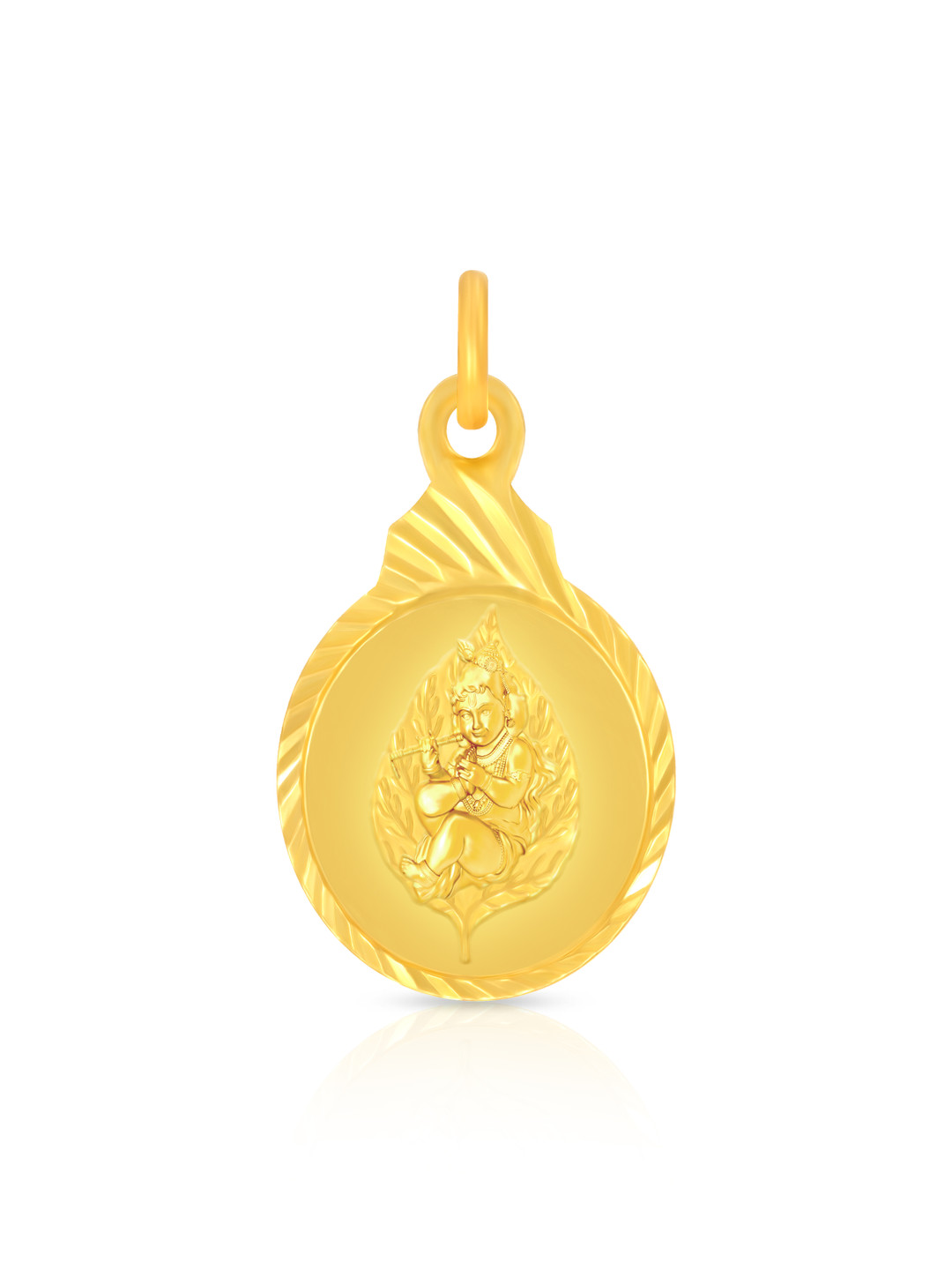 BHIMA 22K BIS Hallmark 916 Purity Yellow Gold Devotional Krishna Pendant