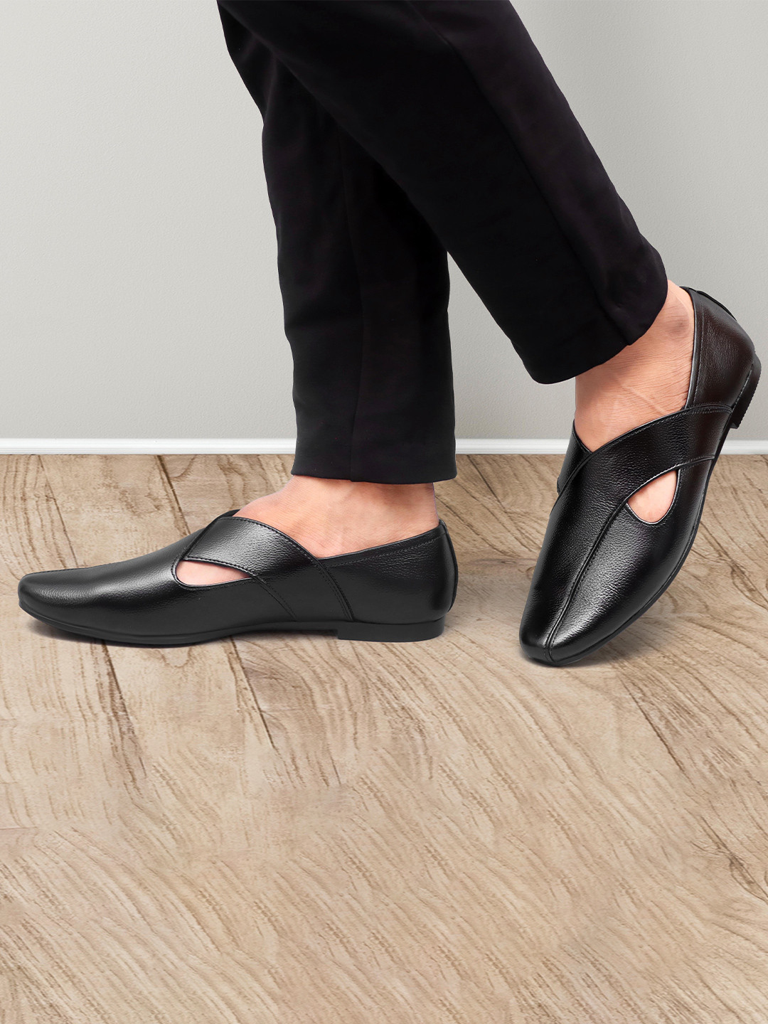 ARAMISH Men Ethnic Leather Shoe-Style Sandals