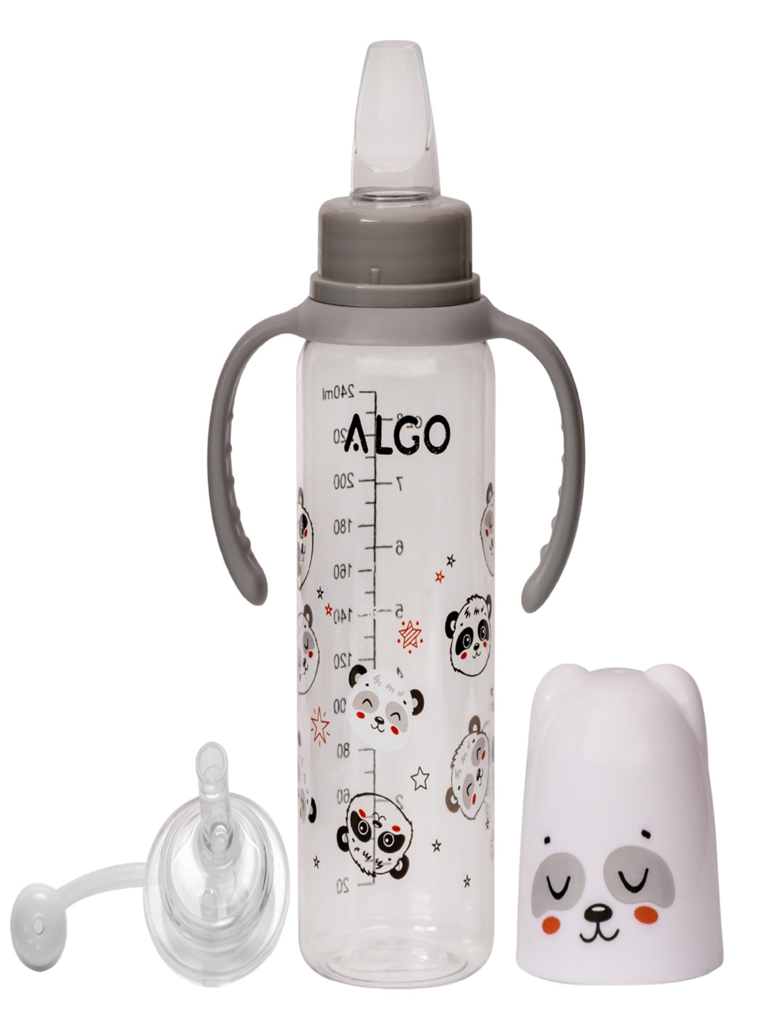 Adore Infants Grey 2 in 1 Baby Silicon Spout & Straw Sipper