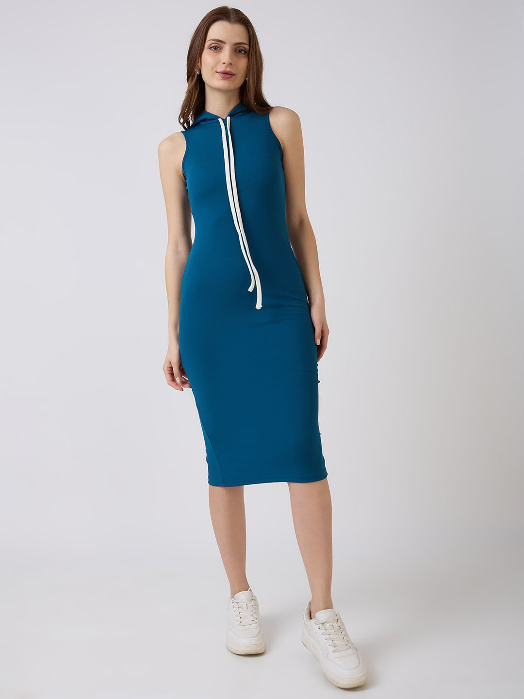 SZN Hooded Bodycon Midi Dress