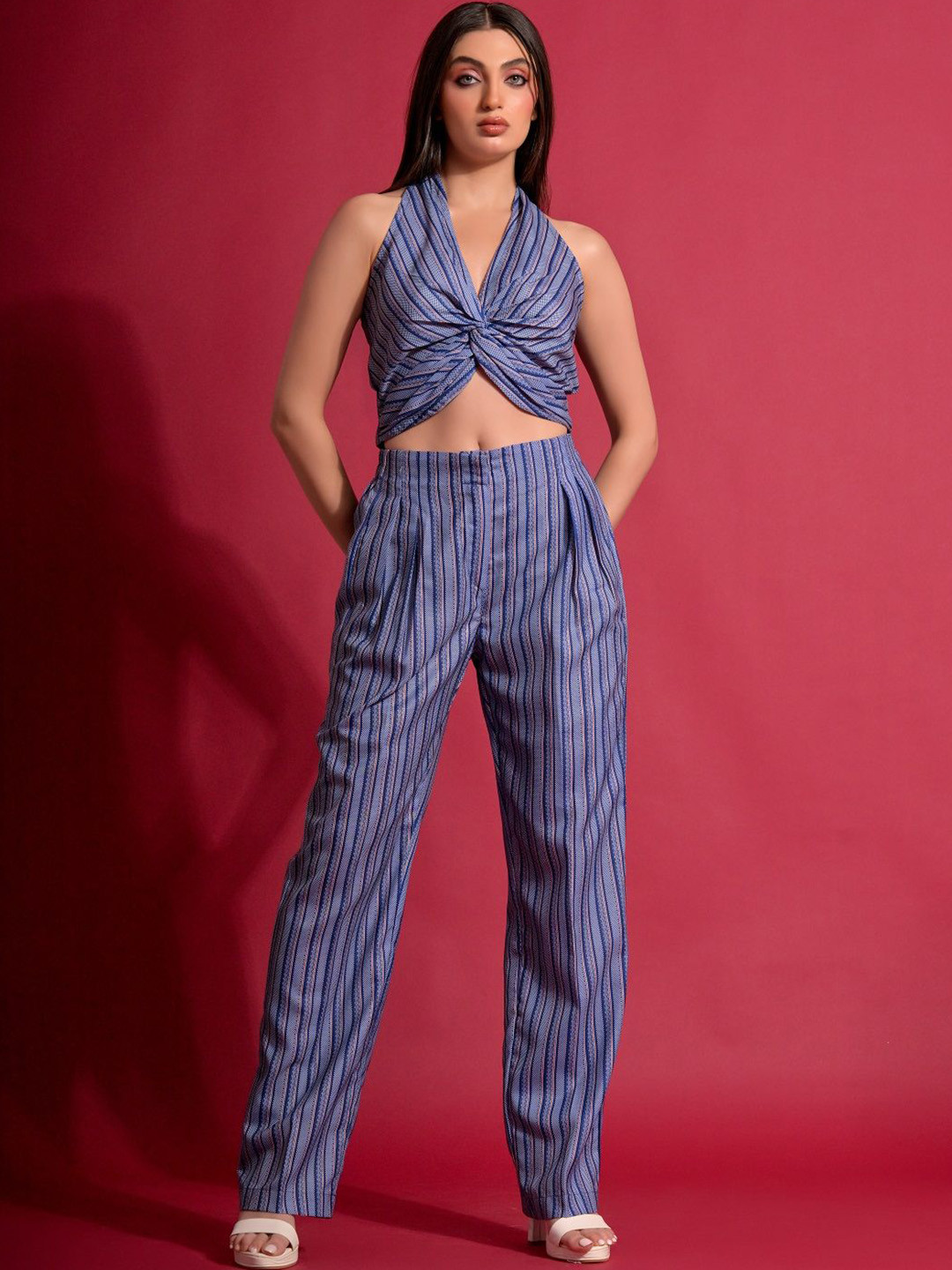 GARDEN PARTY Women Stripe Cotton Co-Ord Set