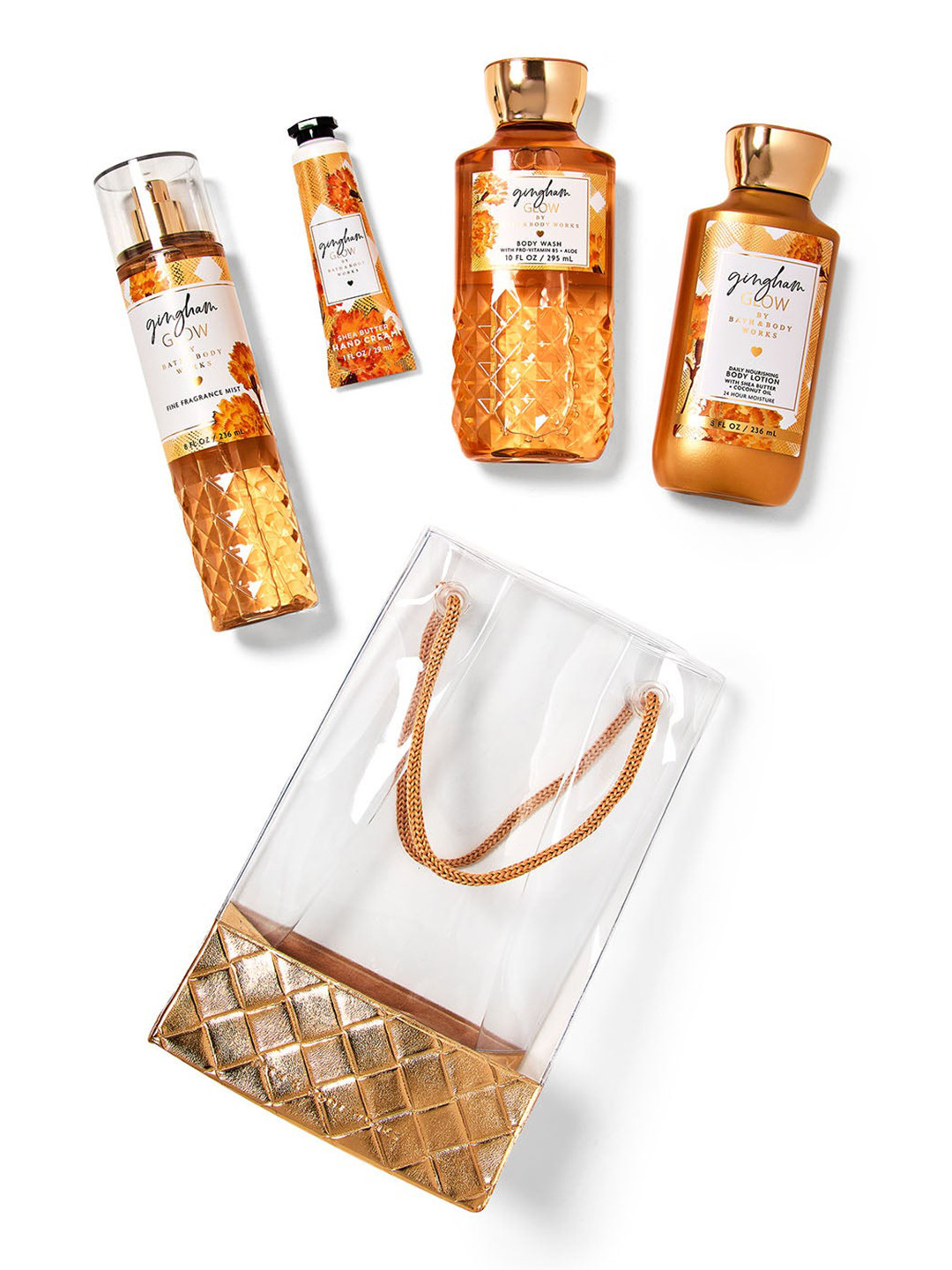 Bath & Body Works 4 Pcs Gingham Glow Bath & Body Gift Set