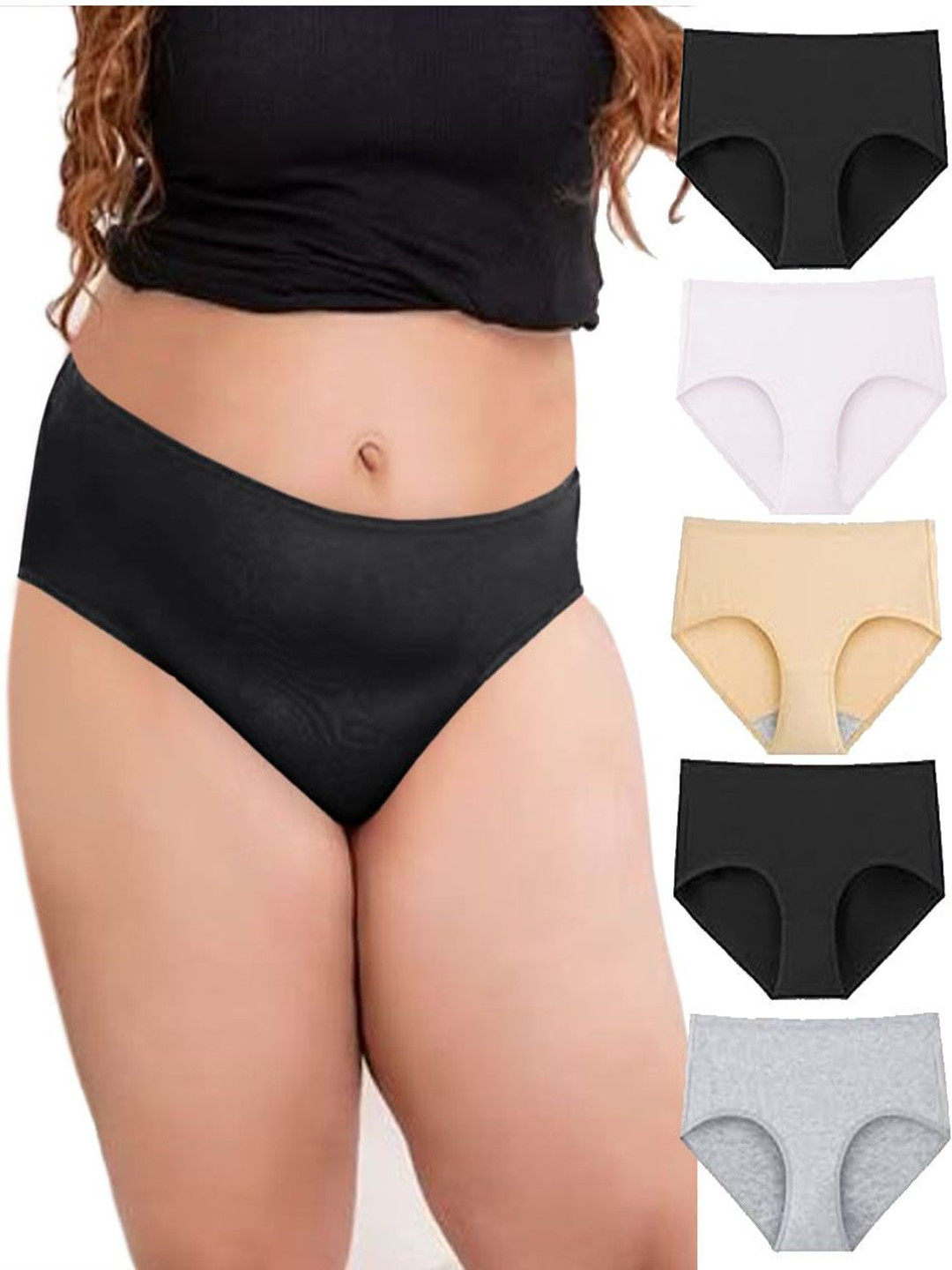 Diving Deep Pack Of 5 Cotton Mid-Rise Hipster Briefs DD301 B2, S, W, G New Pant_ies_5 PC_X