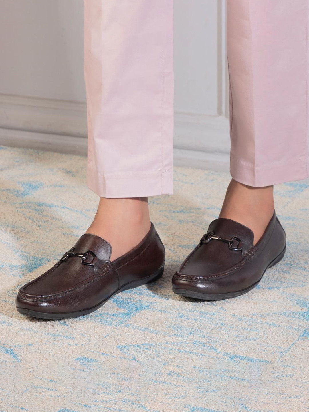 Tresmode The Rhodes Brown Men's Leather Driving Loafers