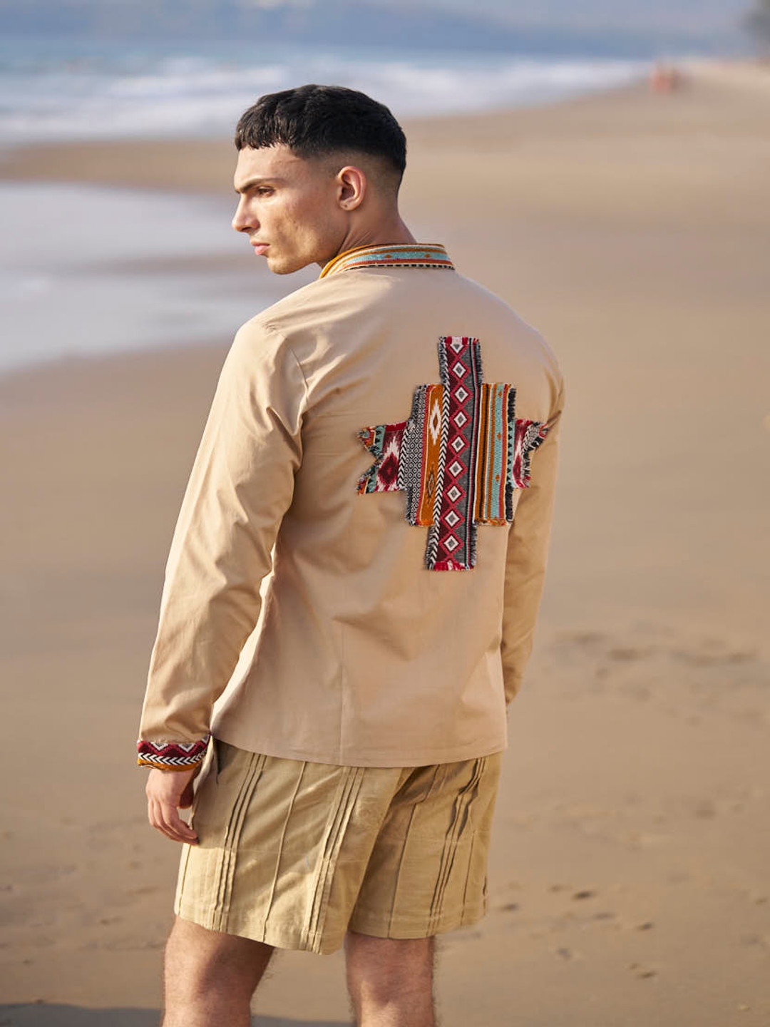 Dash and Dot Relaxed Graphic Printed Organic Cotton Casual Shirt