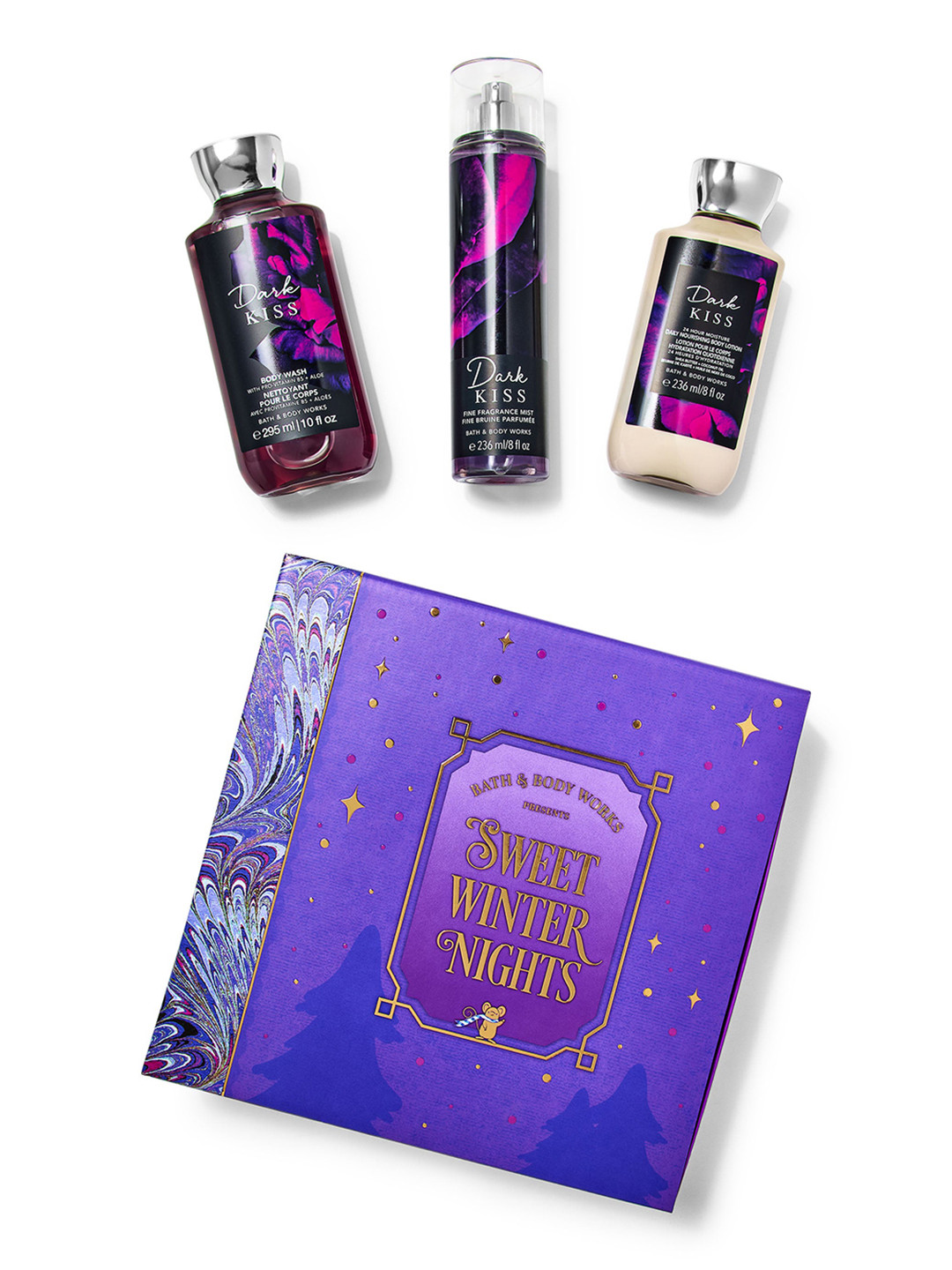 Bath & Body Works 4 Pcs Dark Kiss Bath & Body Gift Set