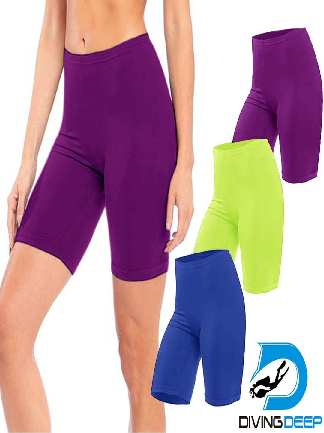 Diving Deep Pack Of 3 Boy Shorts Briefs DD356 Purple, P, Blue Shorts_3 PC_3XL