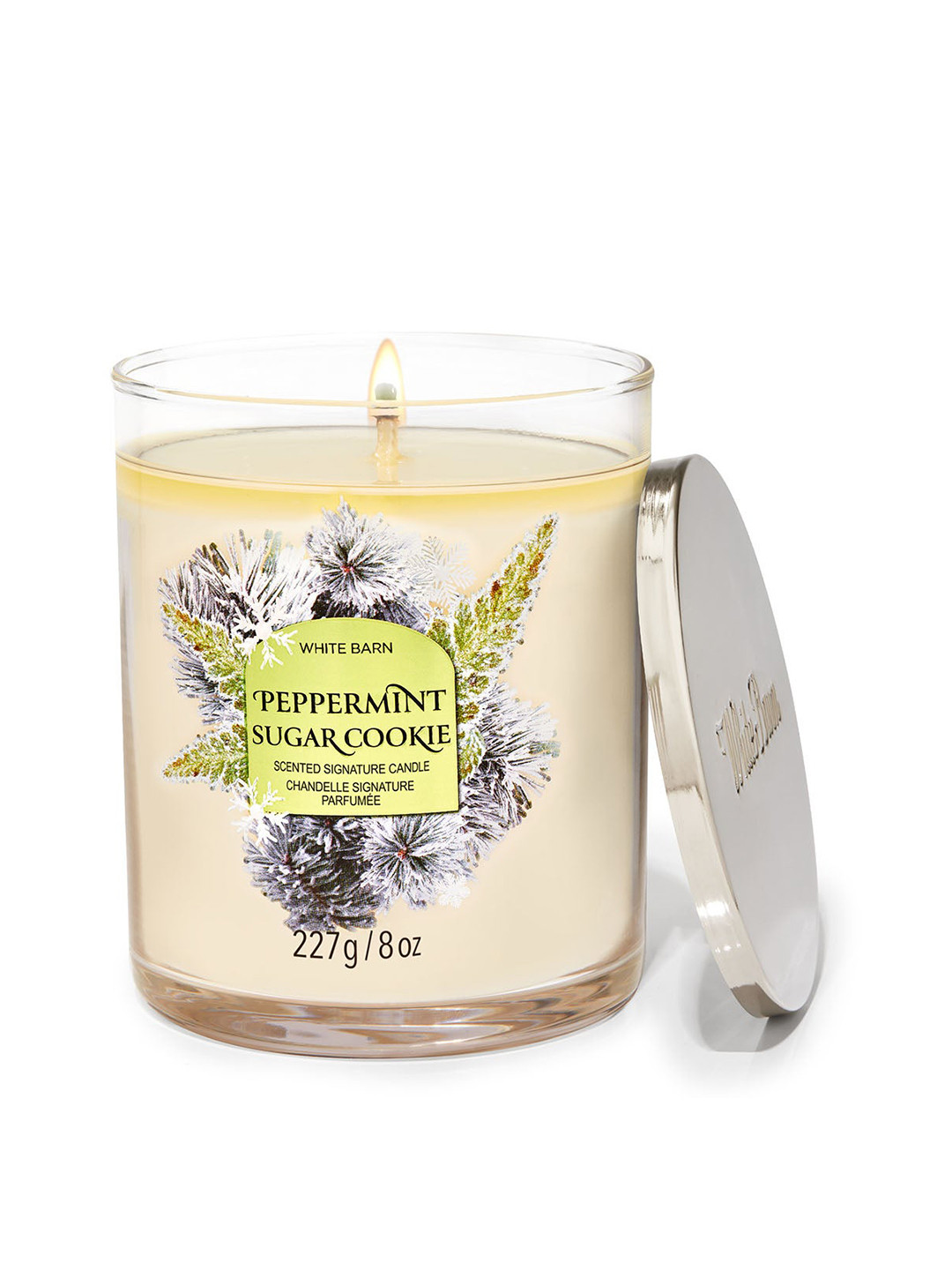 Bath & Body Works White Barn Peppermint Sugar Cookie Signature Single Wick Candle - 227 g