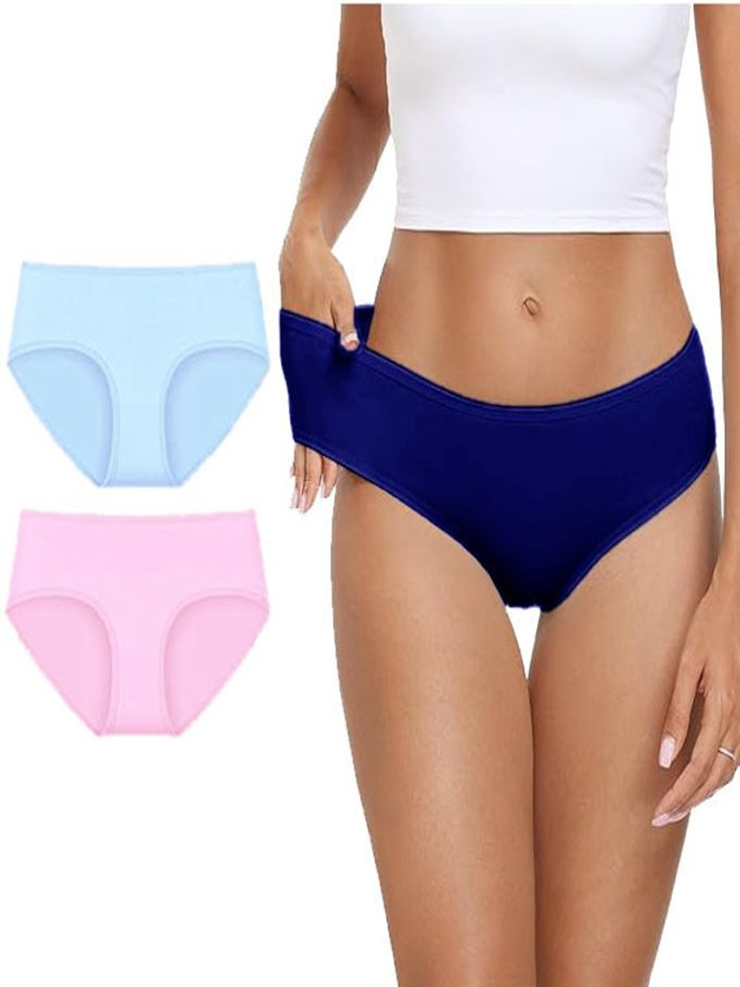 Diving Deep Pack Of 3 Cotton Hipster Briefs DD227 07, BP, Blue New Pant_ies_3 PC_XXL