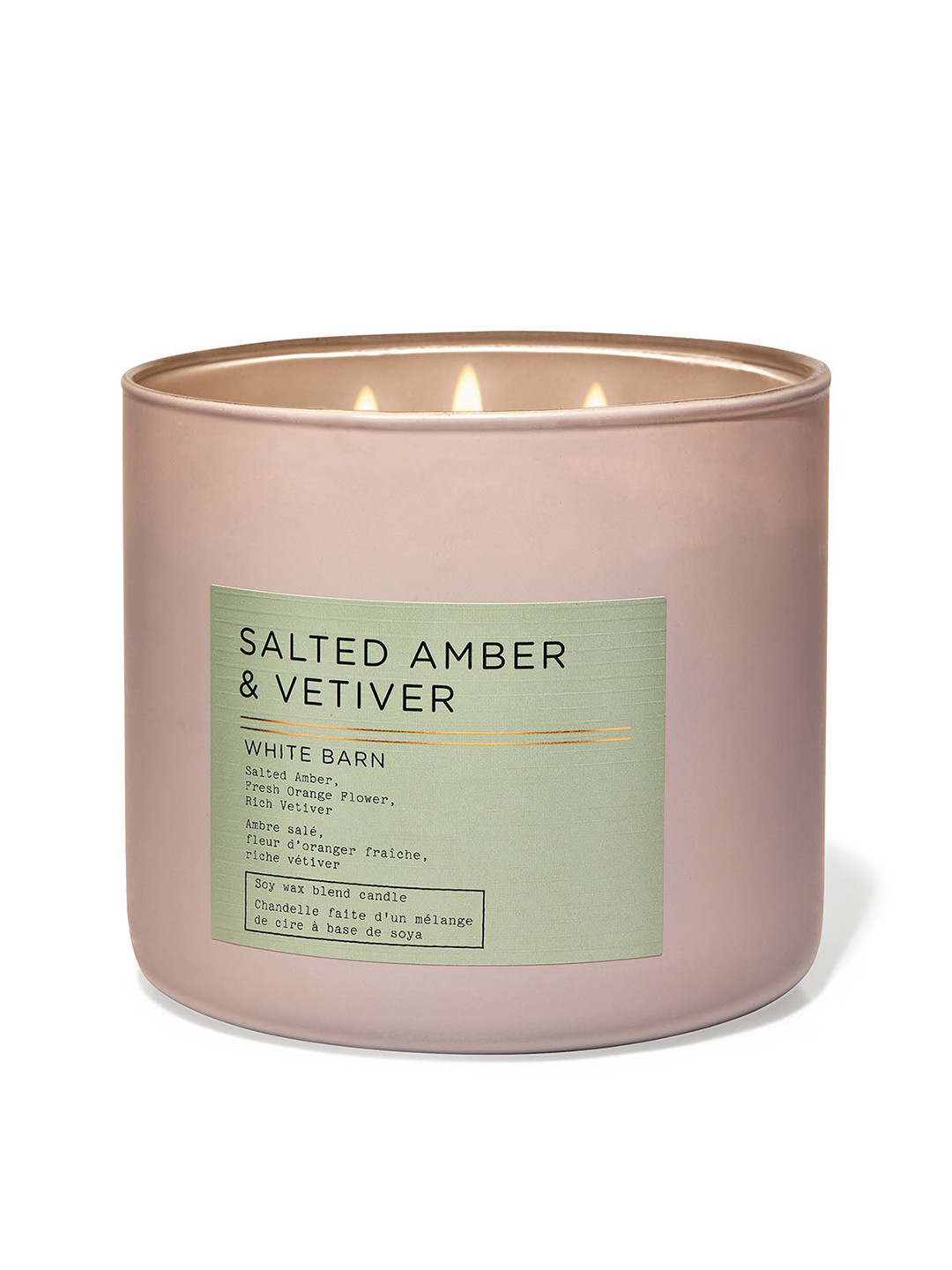 Bath & Body Works Salted Amber & Vetiver 3-Wick Scented Candle - 411g