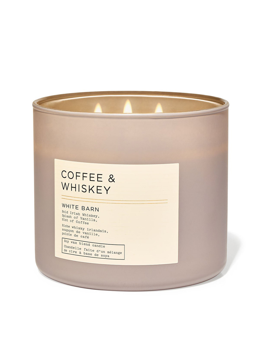 Bath & Body Works Scented 3 Wick Coffee & Whiskey Solid Geometric Regular Jar Candles