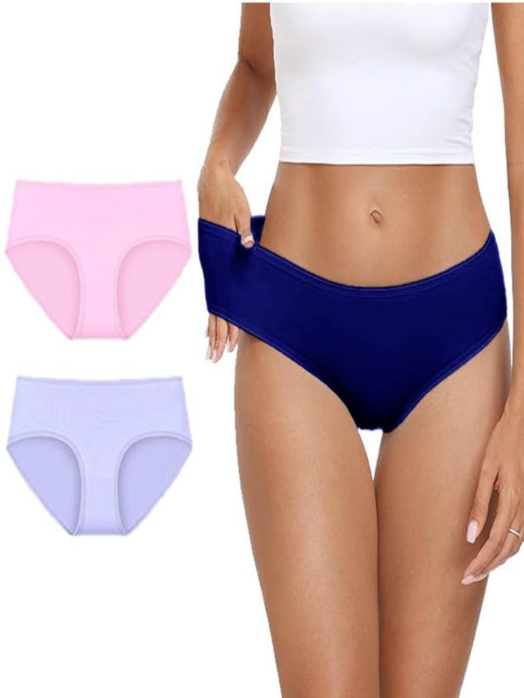 Diving Deep Pack Of 3 Mid-Rise Hipster Briefs DD221 BP, 47, Blue New Pant_ies_3 PC_4XL