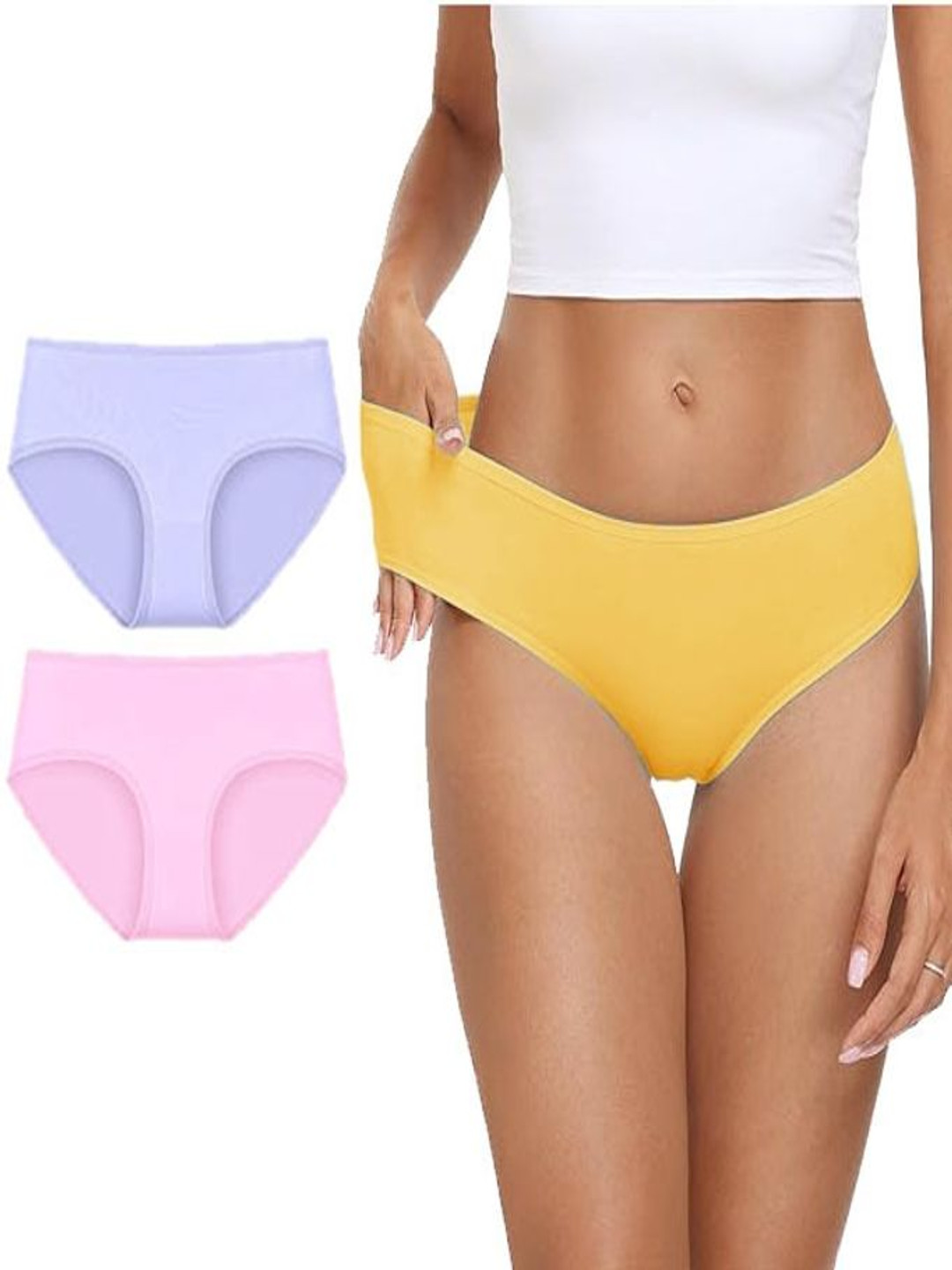 Diving Deep Pack Of 3 Cotton Mid-Rise Hipster Briefs DD228 47, BP, Y New Pant_ies_3 PC_S