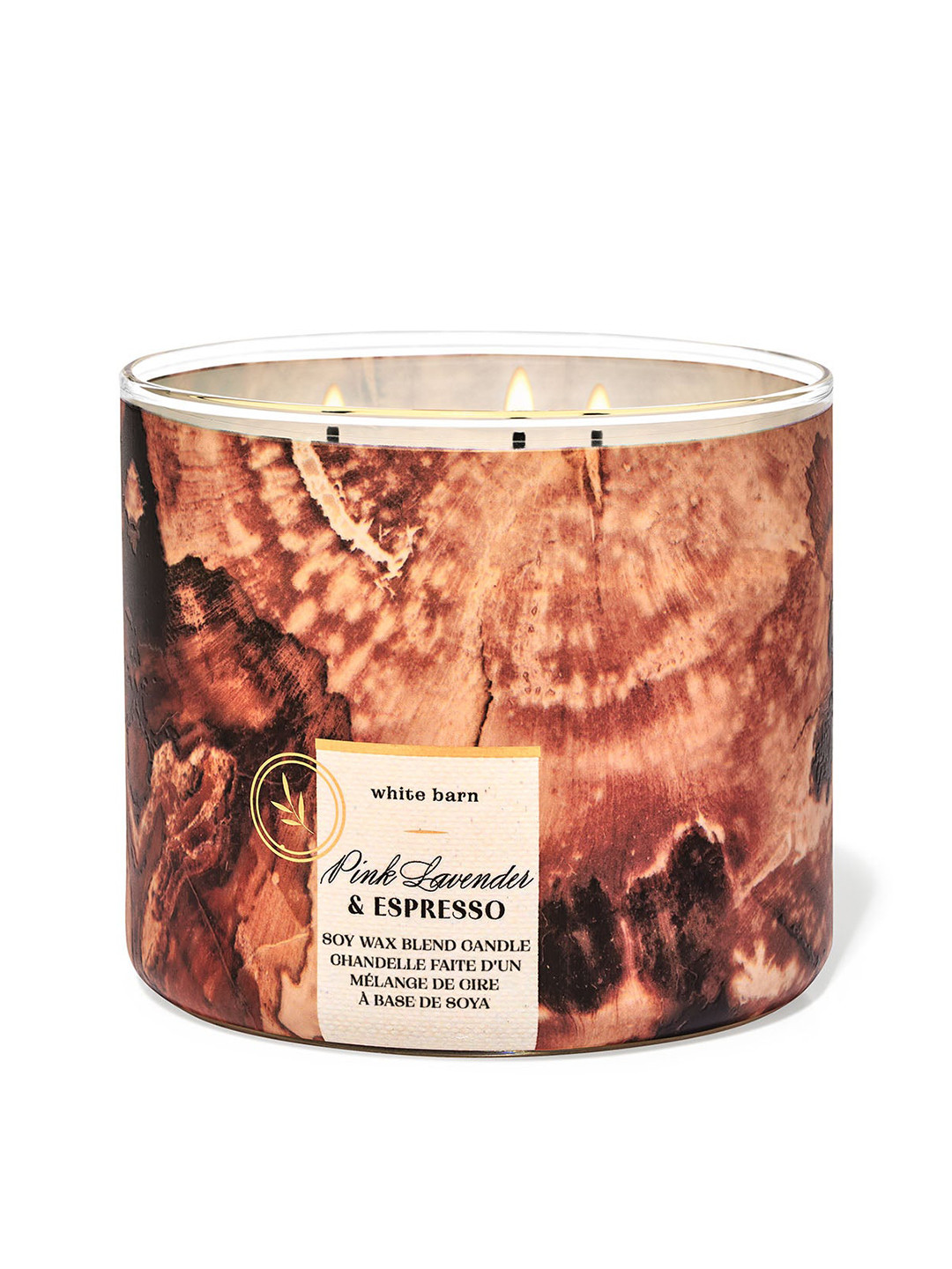 Bath & Body Works White Barn Pink Lavender & Espresso Scented 3-Wick Candle - 411 g