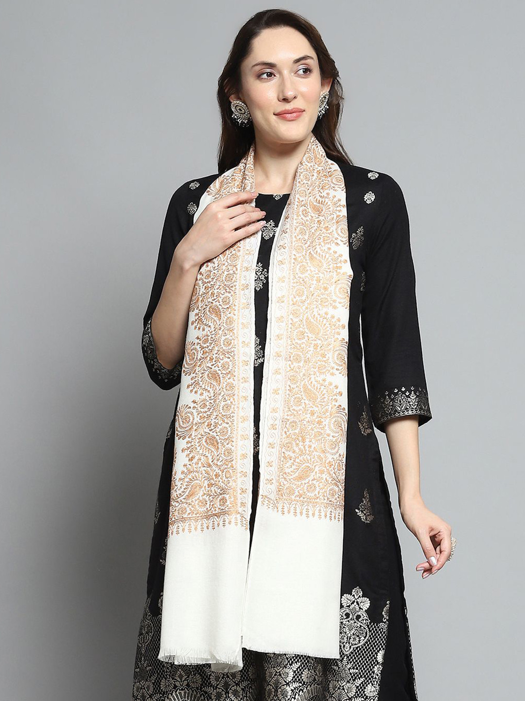 Monte Carlo Paisley Embroidered Shawl