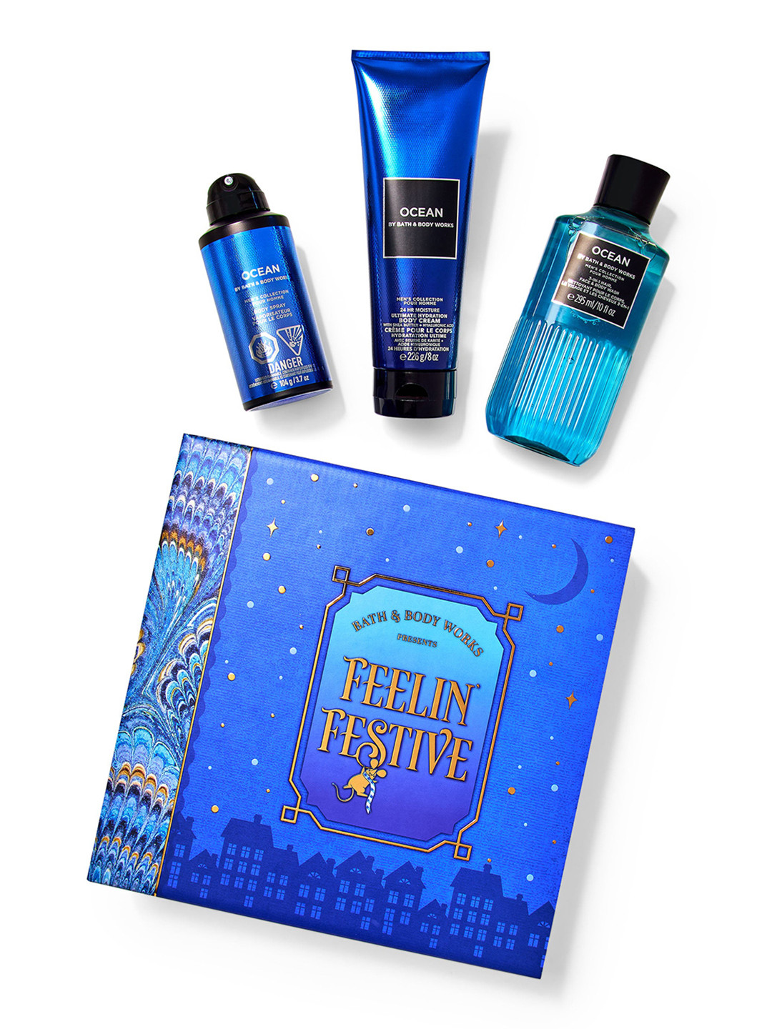 Bath & Body Works 3 Pcs Ocean Bath & Body Gift Set For Men - 625ml
