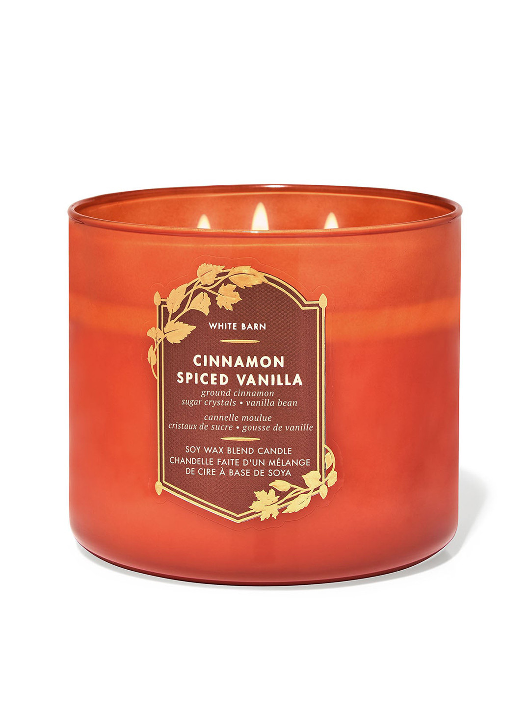 Bath & Body Works Cinnamon 3 Wick Cinnamon Spiced Vanilla Solid Jar Candles