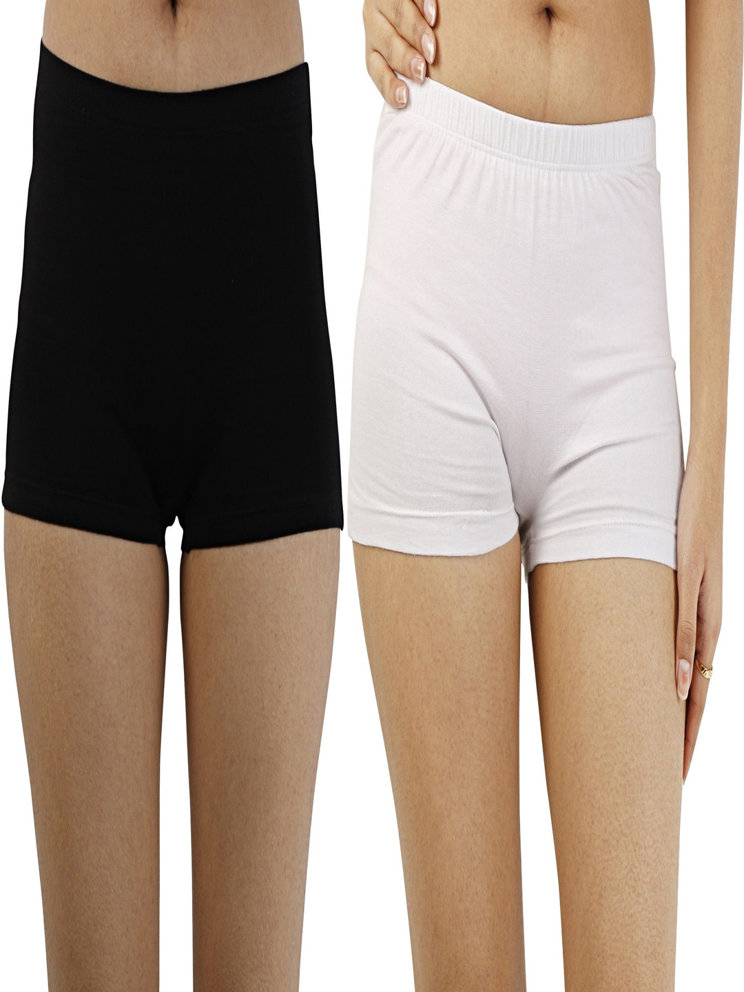 Diving Deep Pack Of 2 Cotton Boy Shorts Briefs 4Black&WhiteFull Panty_6__M