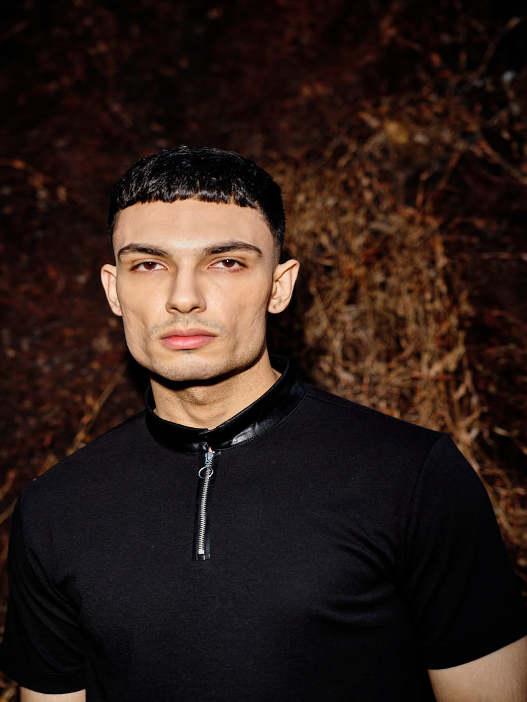 Dash and Dot Henley Neck Regular Sleeves T-shirt