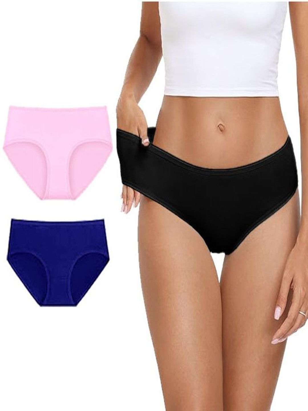 Diving Deep Pack Of 3 Cotton Hipster Briefs DD222 BP, Blue, B New Pant_ies_3 PC_XL