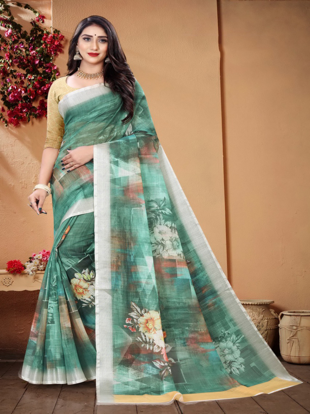 Fevinaa Linen Blend Saree