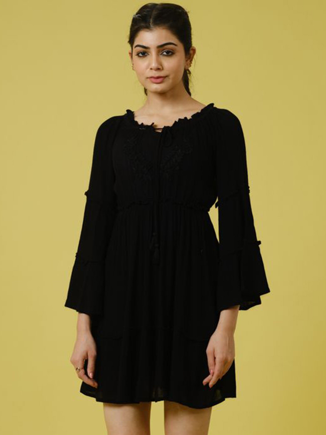 Hassu's Embroidered Fit & Flare Mini Dress