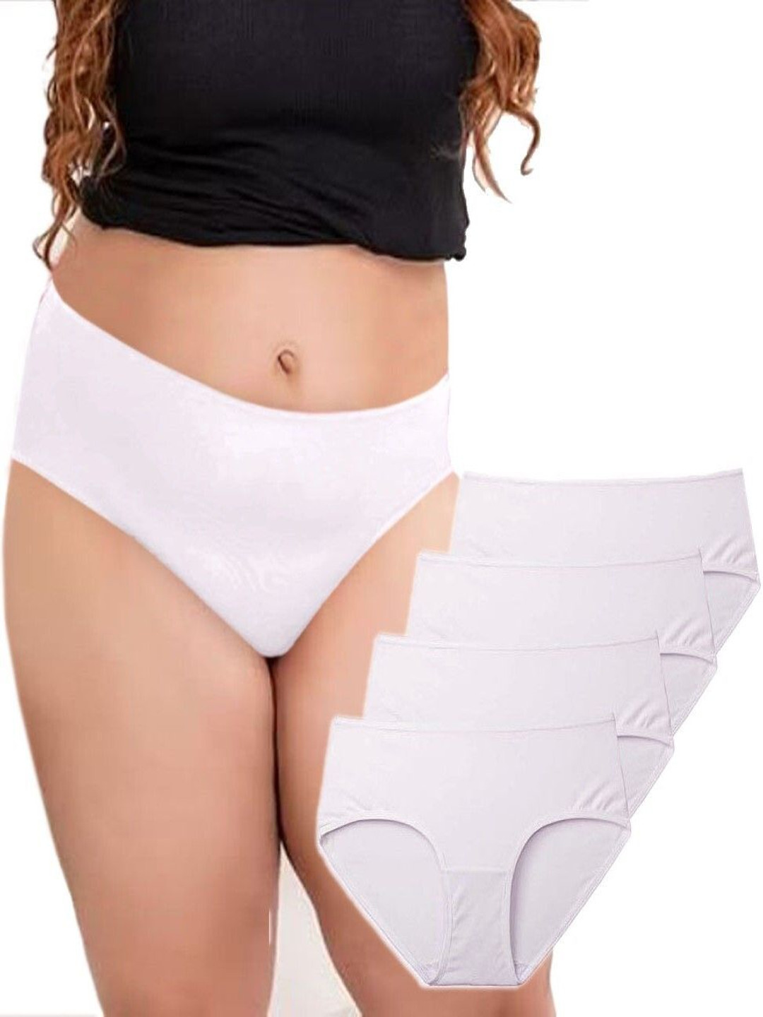 Diving Deep Pack Of 4 Mid-Rise Hipster Briefs DD248 W-4 New Pant_ies_4 PC_3XL