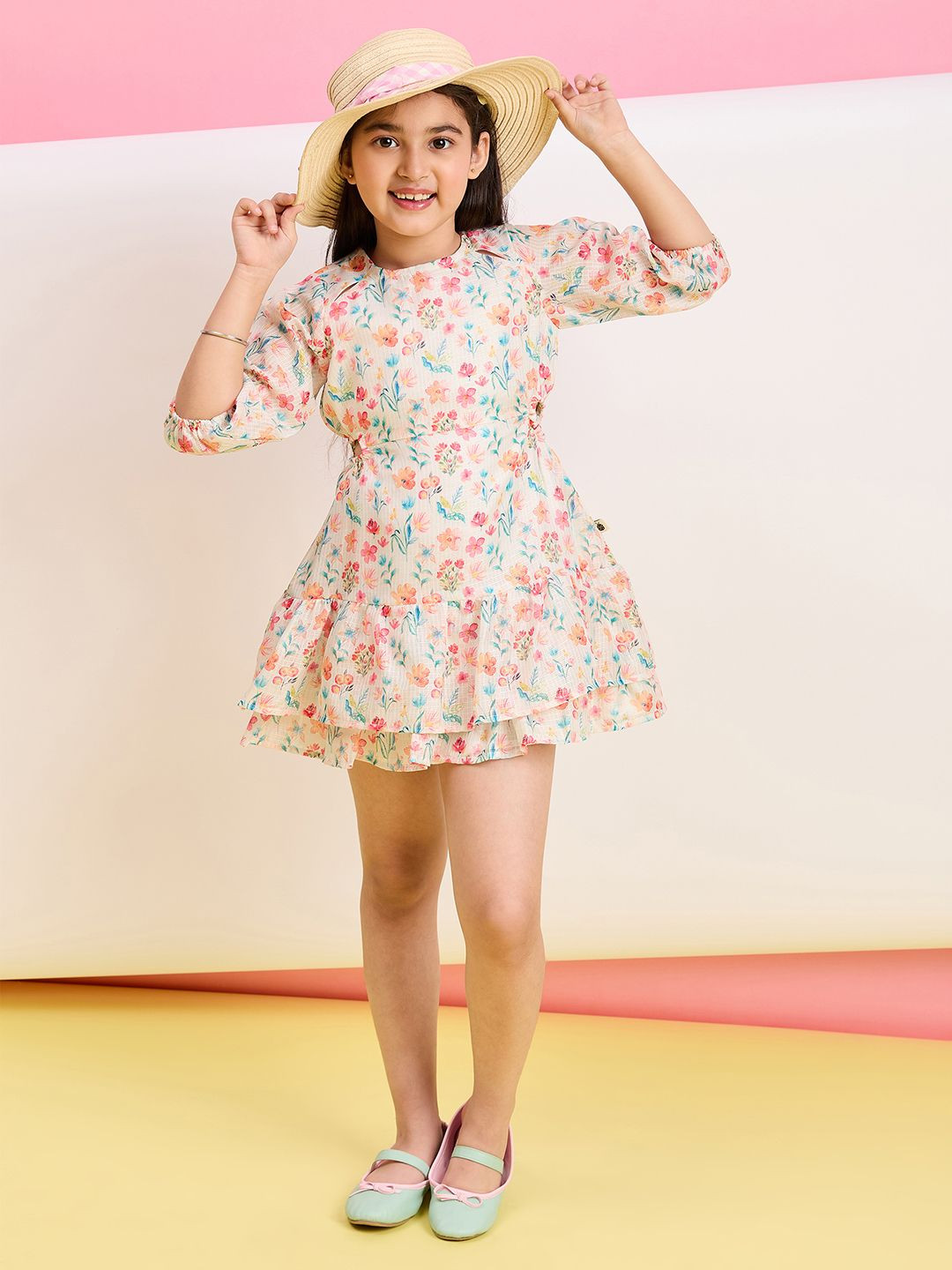 StyloBug Floral Print Fit & Flare Dress