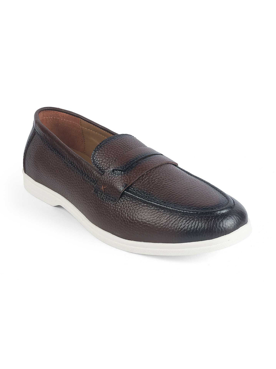Tresmode Federer Brown Men'S Penny Leather Driving Loafers