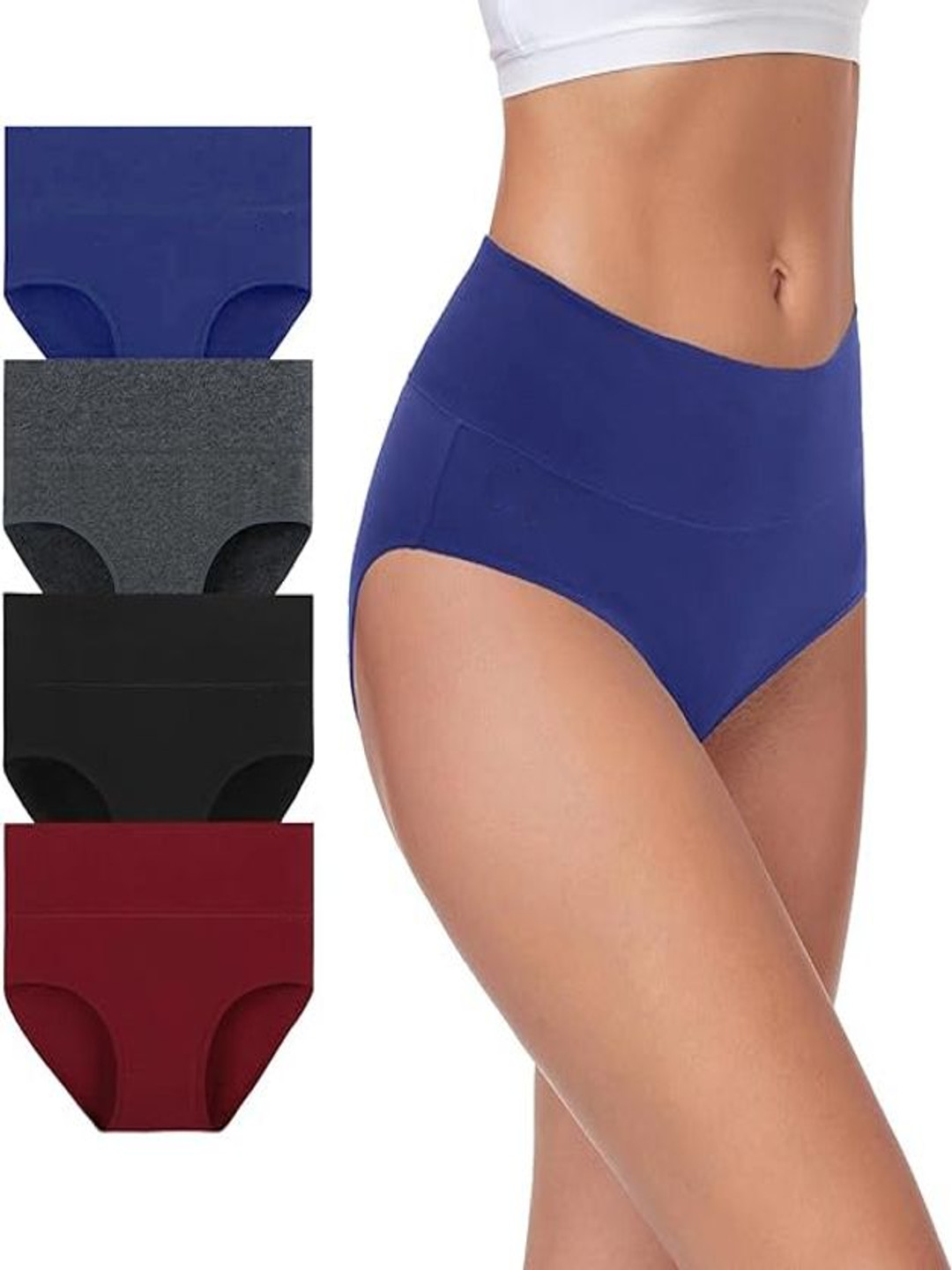 Diving Deep Pack Of 4 Cotton High-Rise Hipster Briefs DD06 Blue, GR, B, MHR 1 P_anties_4 P