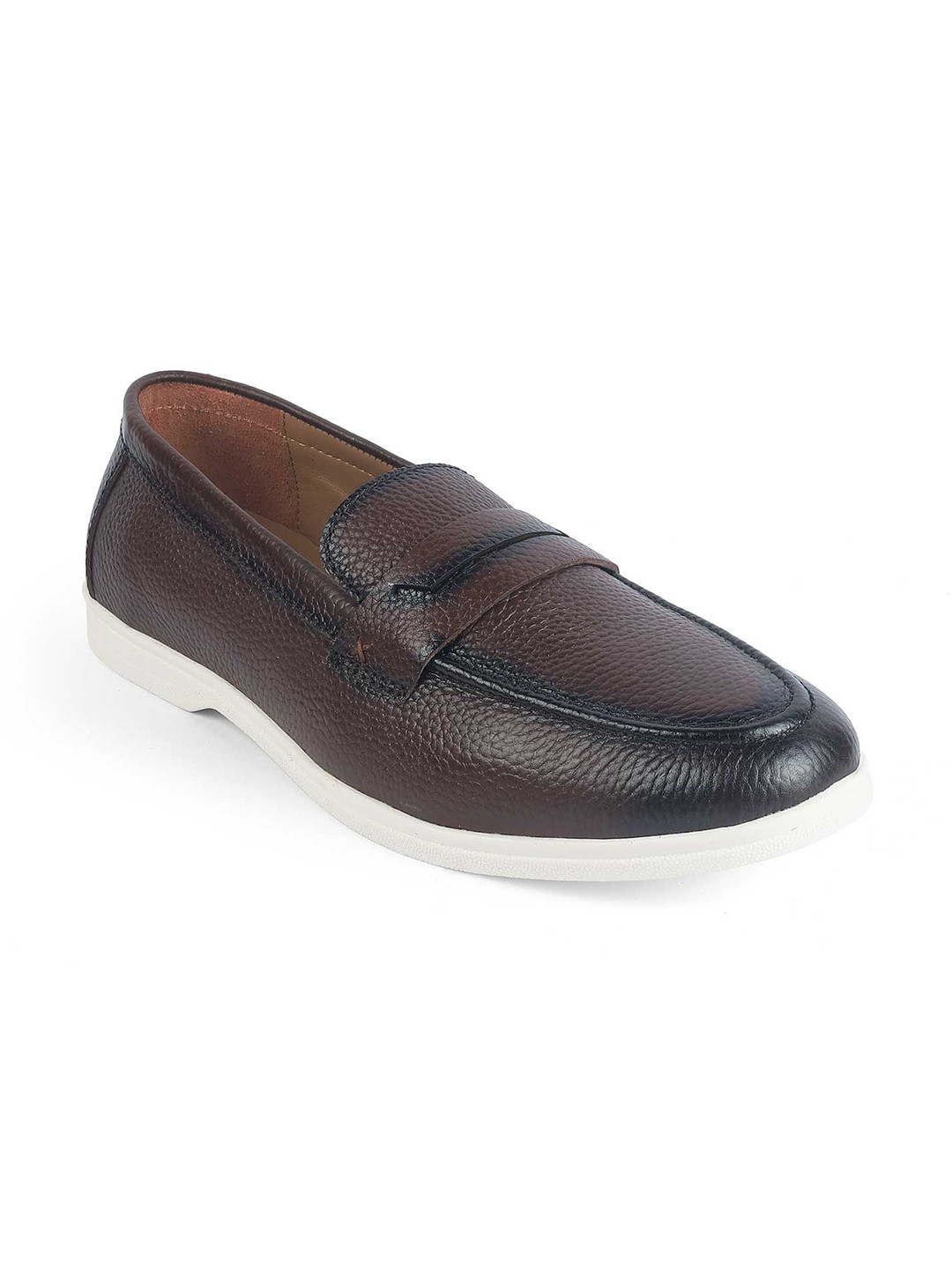 Tresmode Federer Brown Men's Penny Leather Driving Loafers