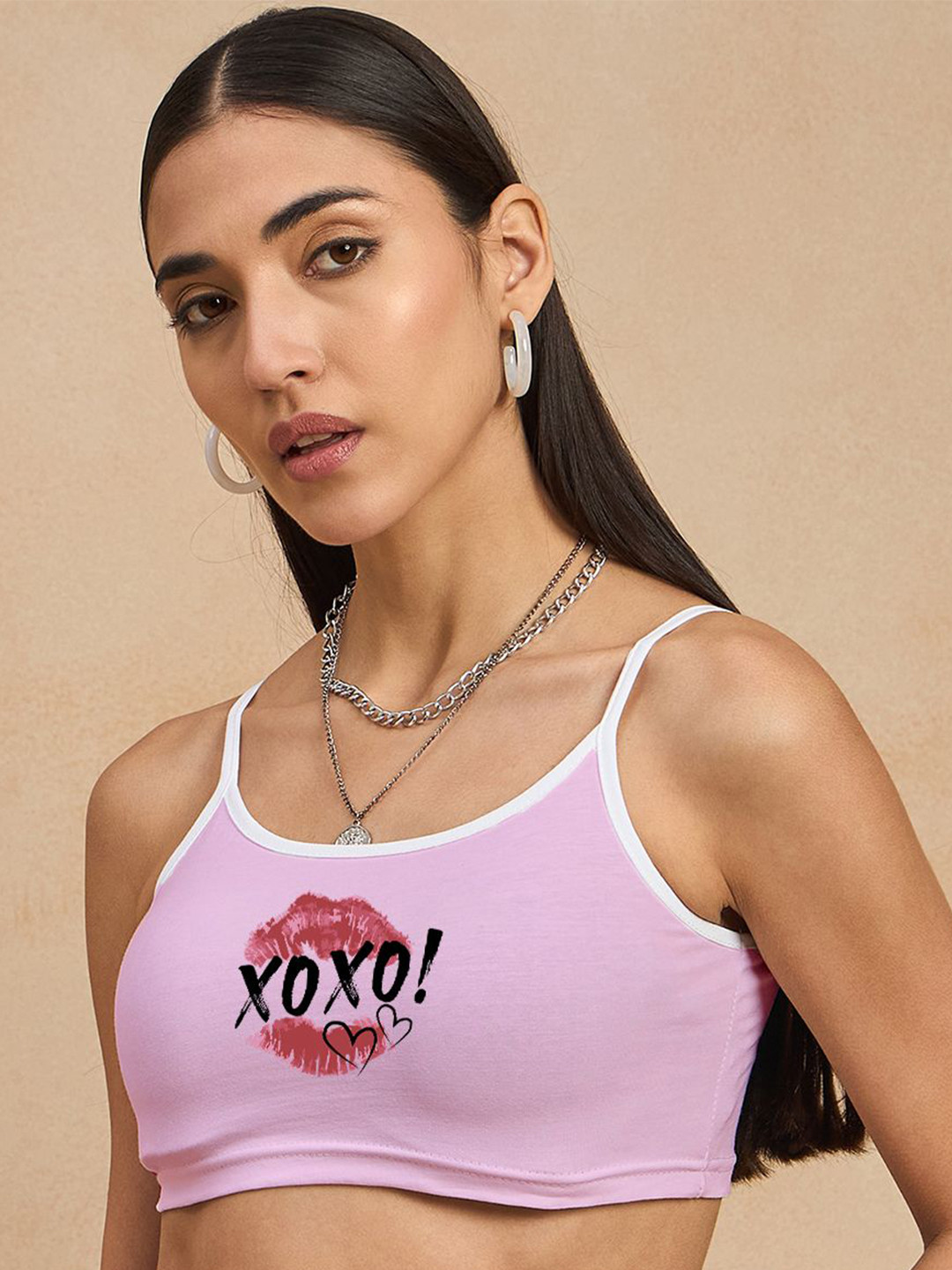 COLOR CAPITAL Cotton Sleeveless Bralette Crop Top