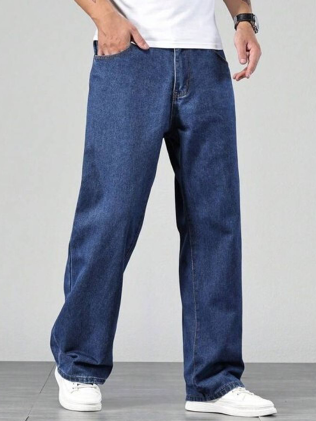 Rend Men Light Fade Mid-Rise Stretchable Jeans - Baggy