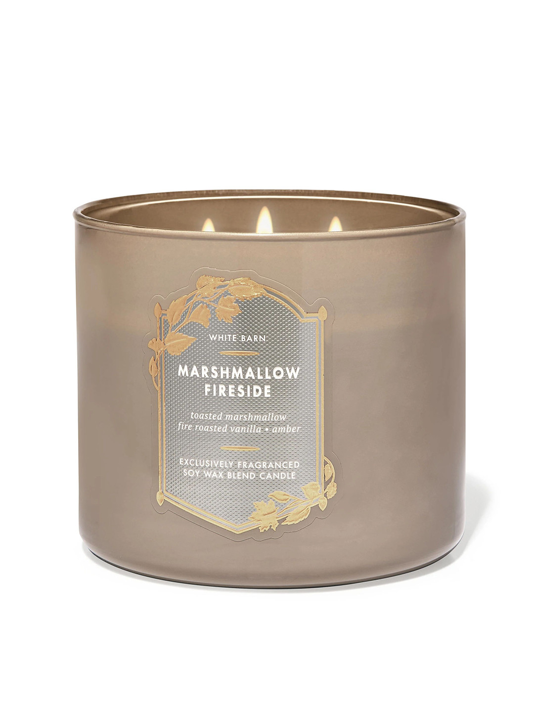 Bath & Body Works Marshmallow Fireside 3 Wick Scented Solid Geometric Regular Jar Candles