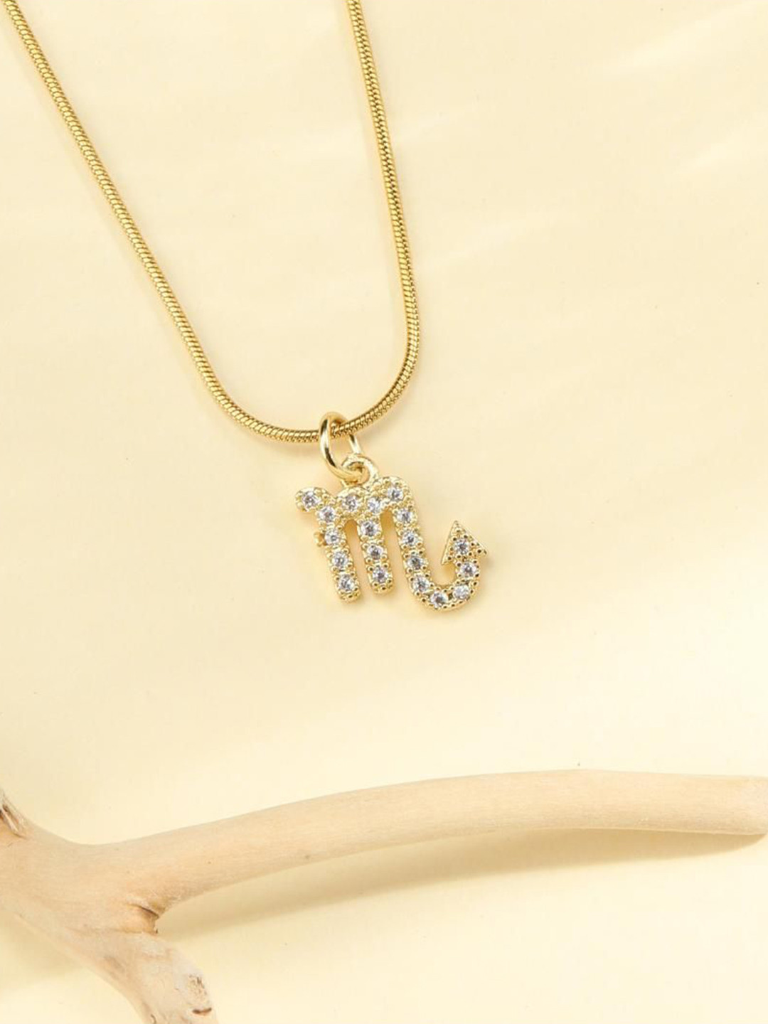 SALTY Contemporary Artificial Stones Studded Pendant with Chain