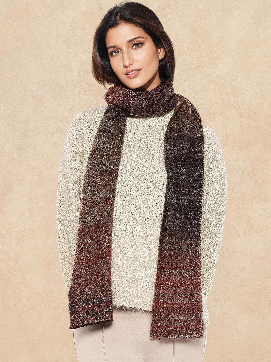 RAREISM Women Muffy Dusky Multi Acrylic Mufflers