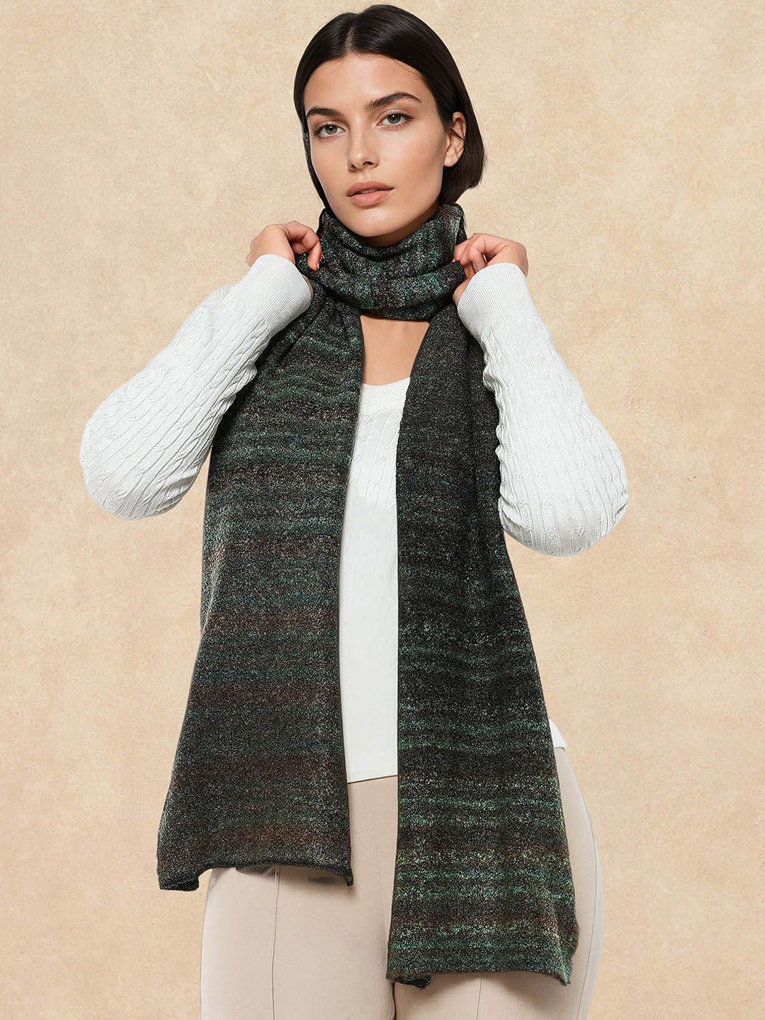 RAREISM Women Patterned Muffy 4 Dusky Multi Mufflers