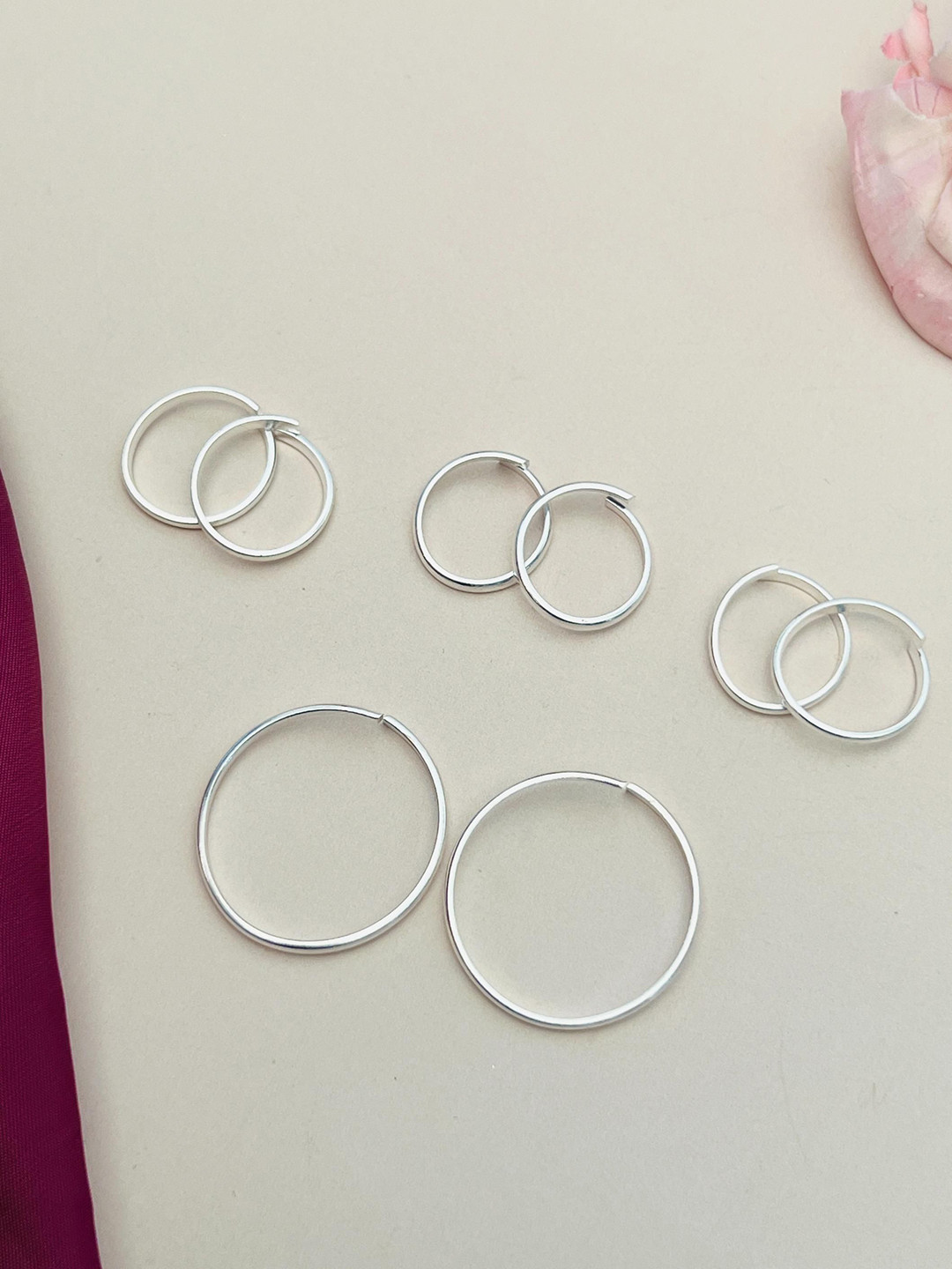 Sangria Set of 4 Adorable Silver-Plated Toe Rings