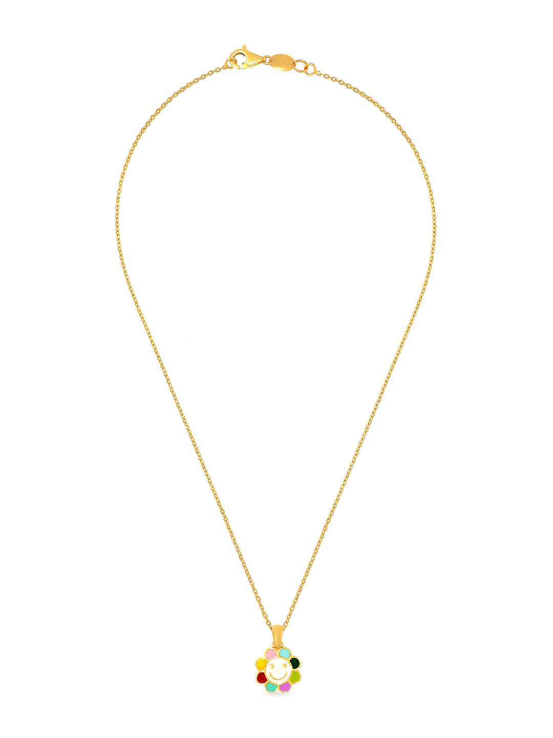 BHIMA 22K BIS Hallmark 916 Purity Yellow Gold Smiley Flora Kids Necklace