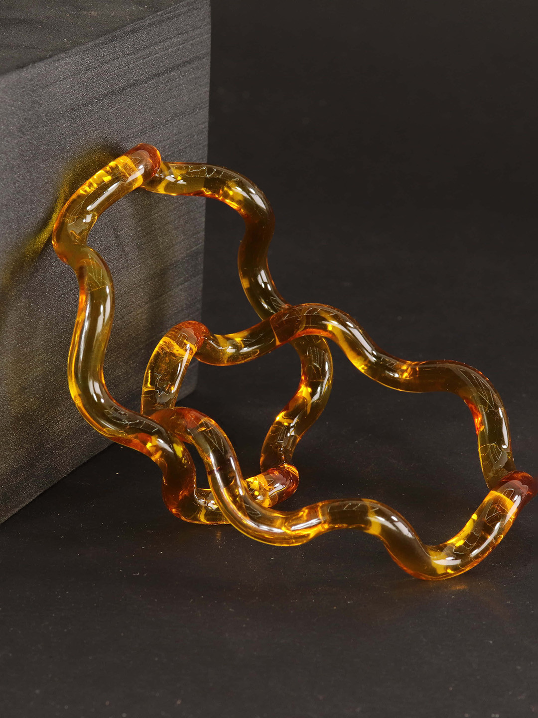 ZULKA Set of 2 Spiral Crystal Glass Bangles