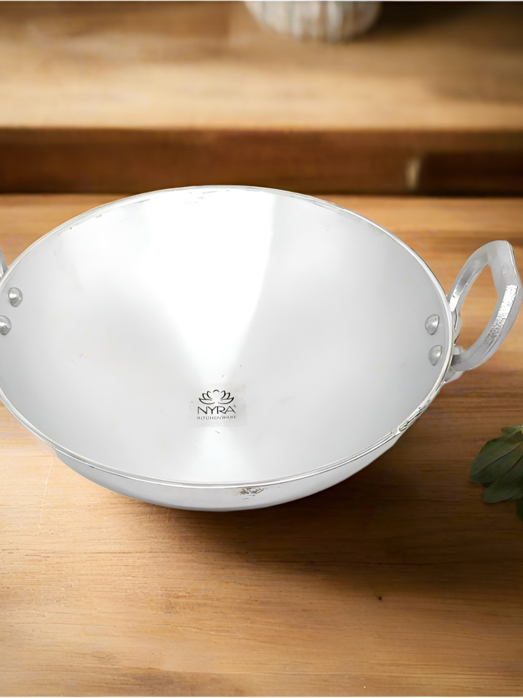 Nyra Kitchenware Silver-Toned Aluminium Serving Kadhai