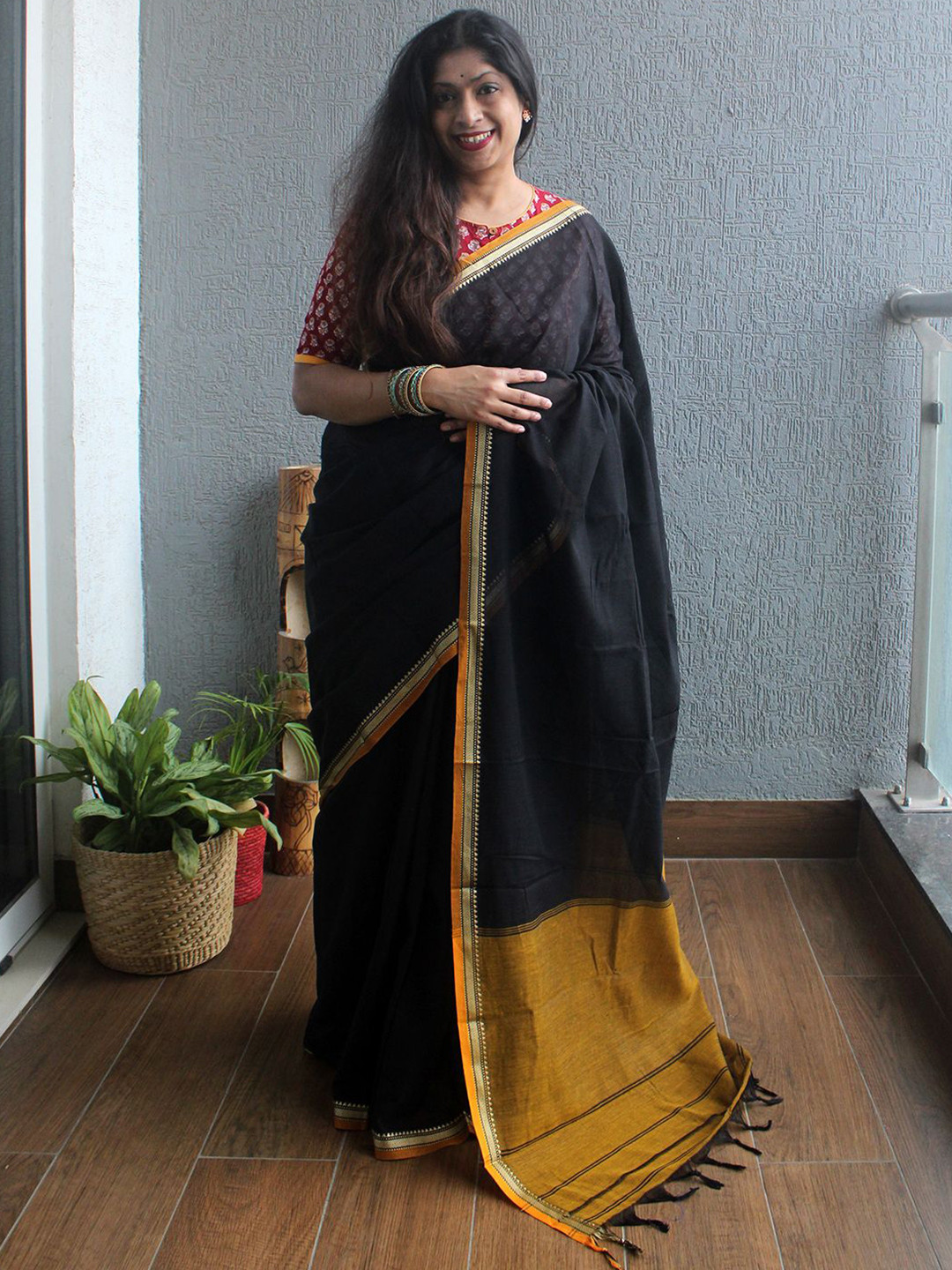 Weaves of Tradition Pure Cotton Narayan Peth Saree