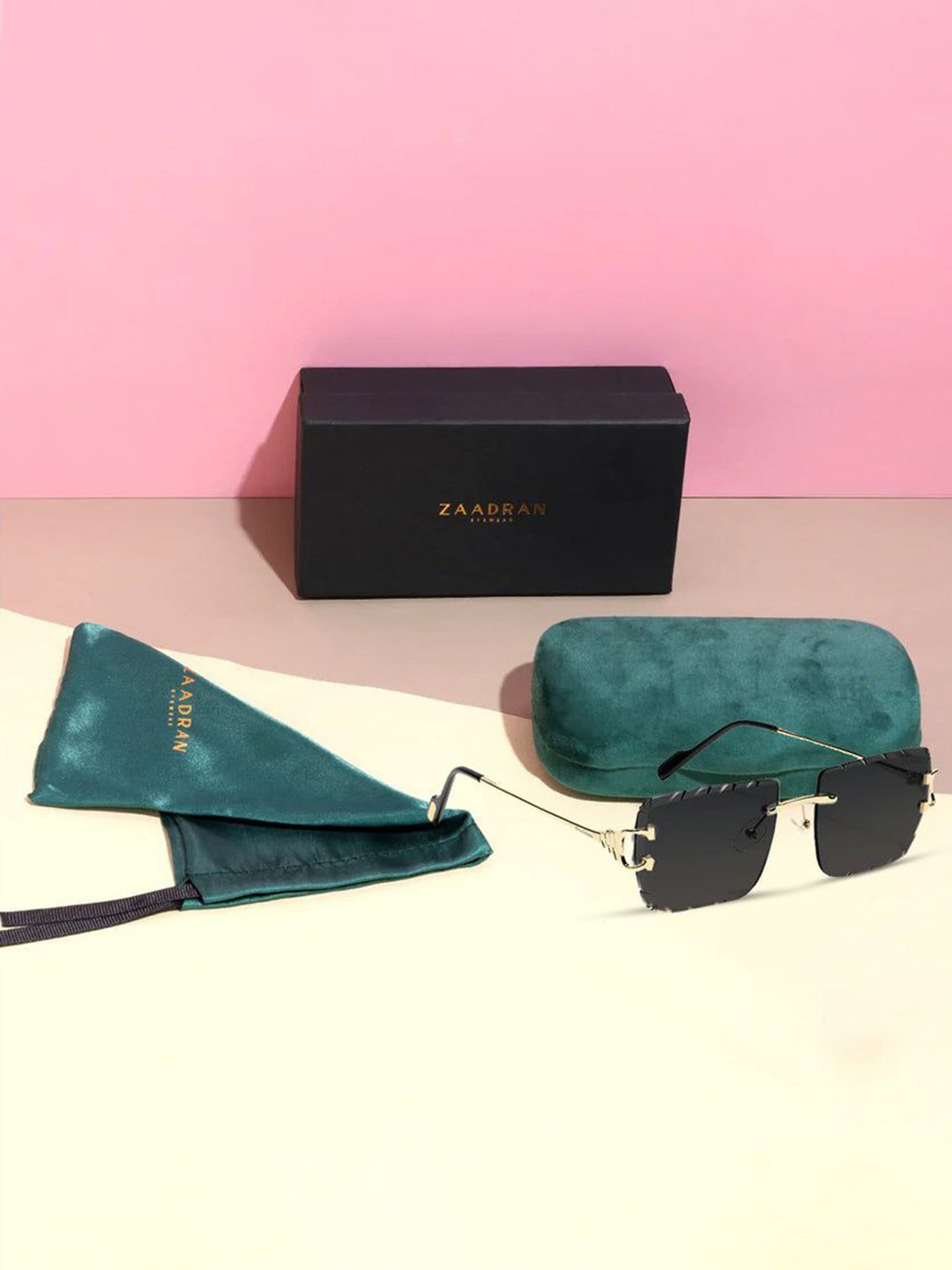 ZAADRAN Unisex Rectangle Sunglasses with Polarised and UV Protected Lens