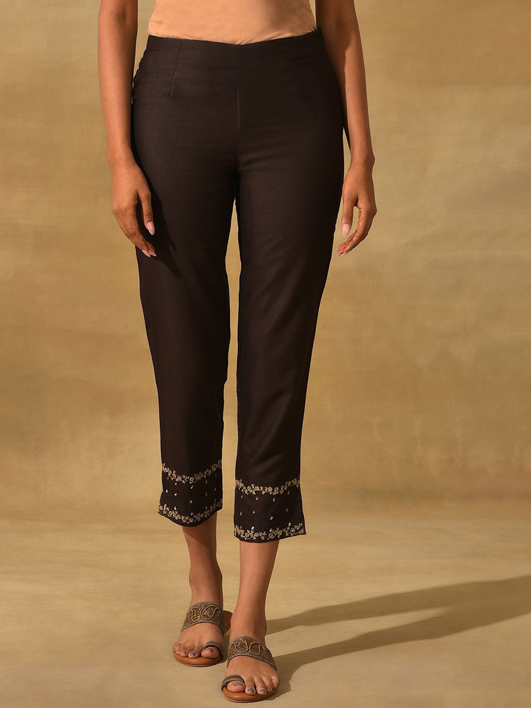 Folk Song Women Slim Fit Cigarette Trousers