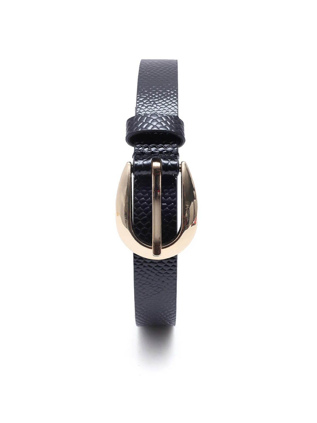 RAREISM Women Leather Pine Dusky Black Belt